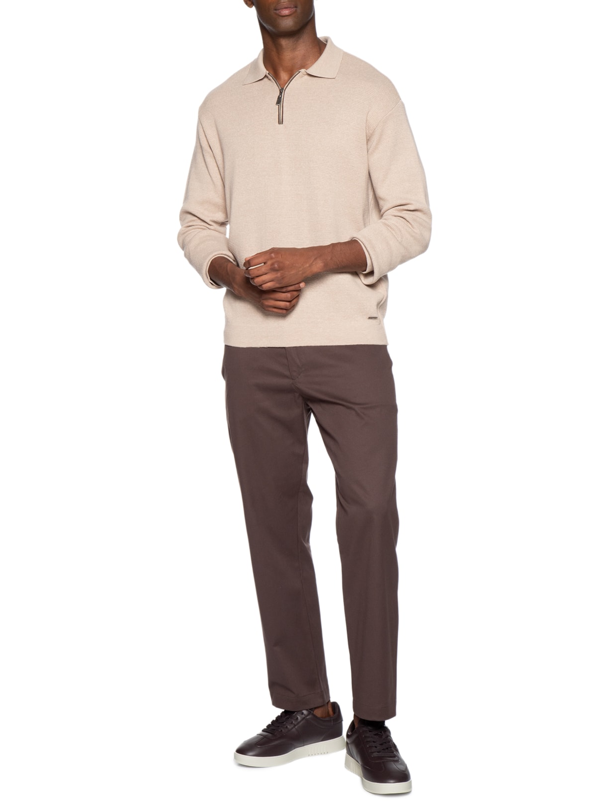 Tênis Masculino Leather Oyster Soft MFA Marrom Emporio Armani