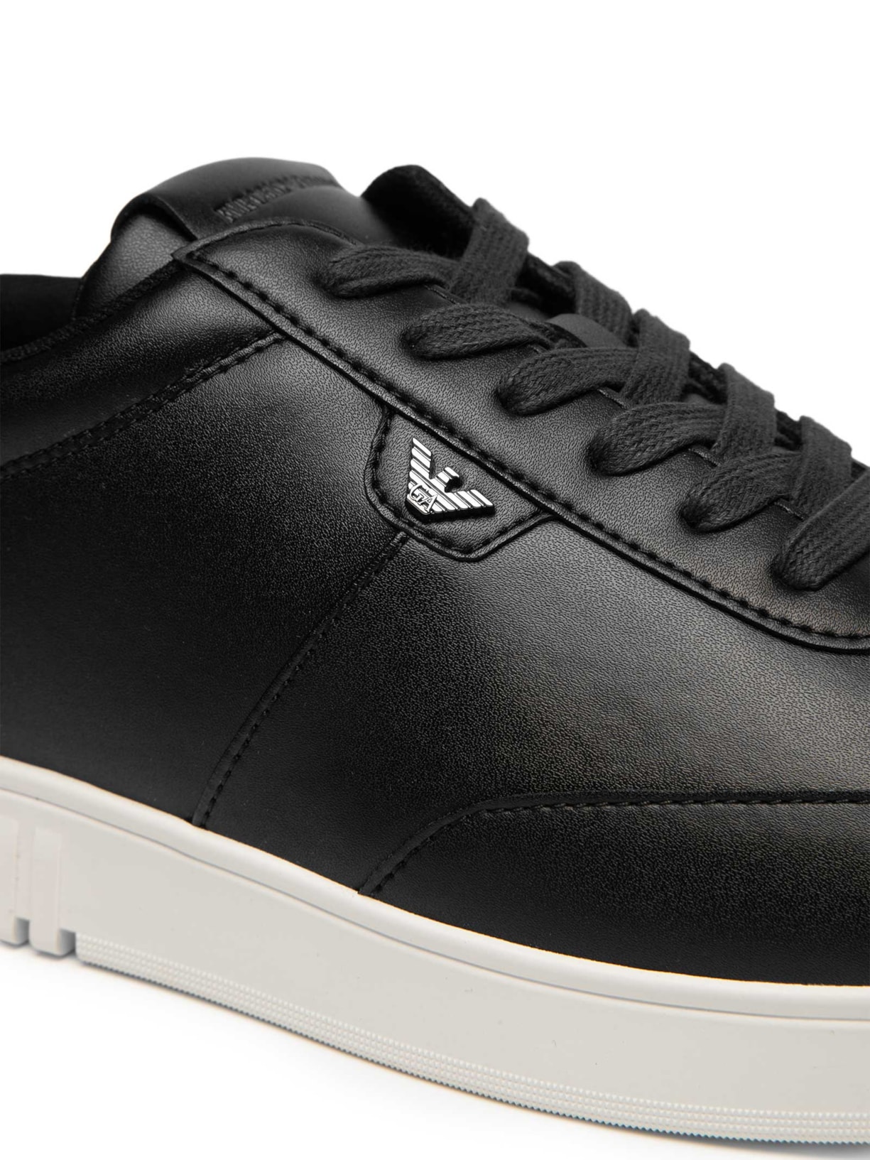 Tênis Masculino Leather Oyster Soft MFA Preto Emporio Armani