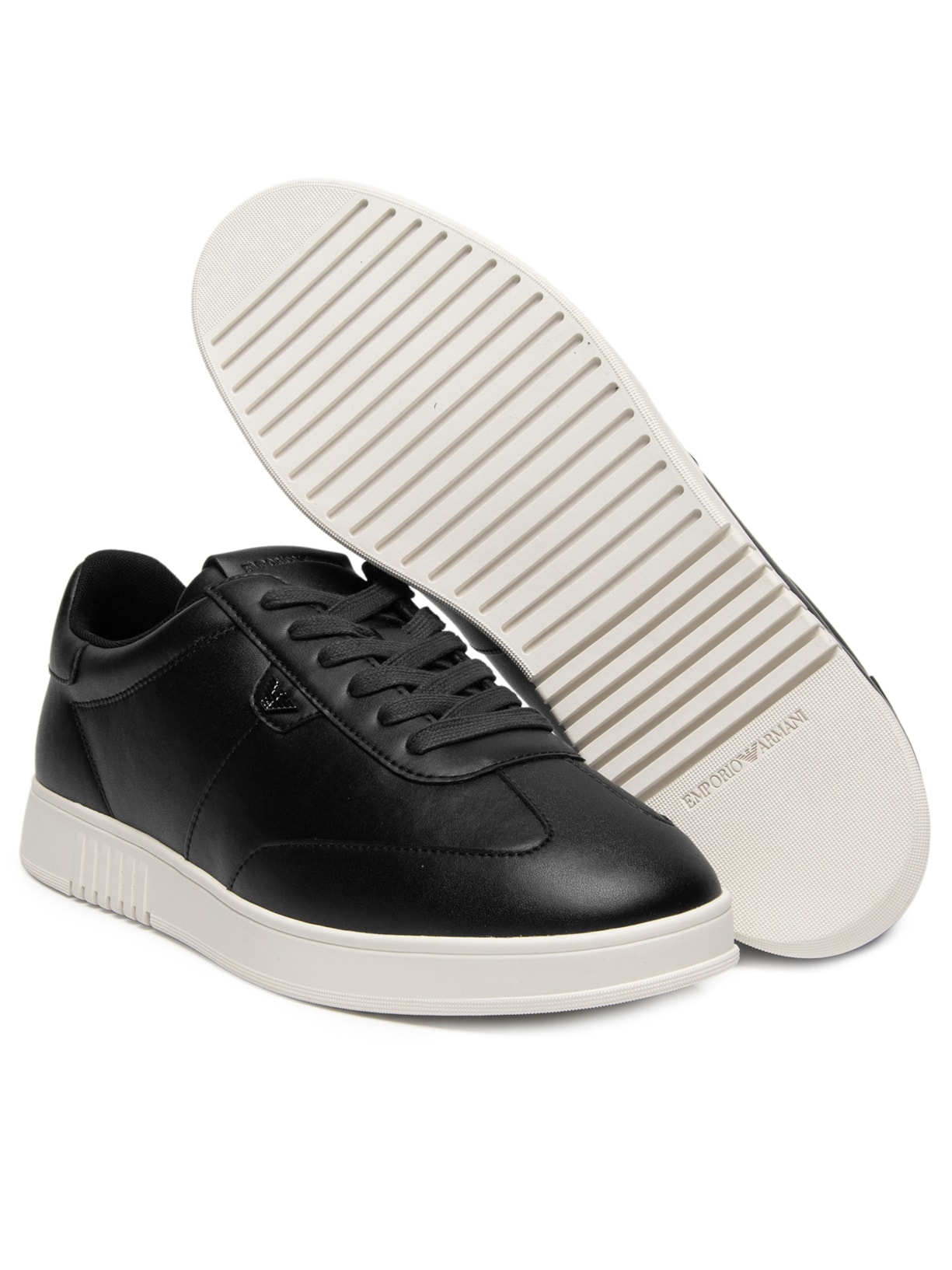 Tênis Masculino Leather Oyster Soft MFA Preto Emporio Armani