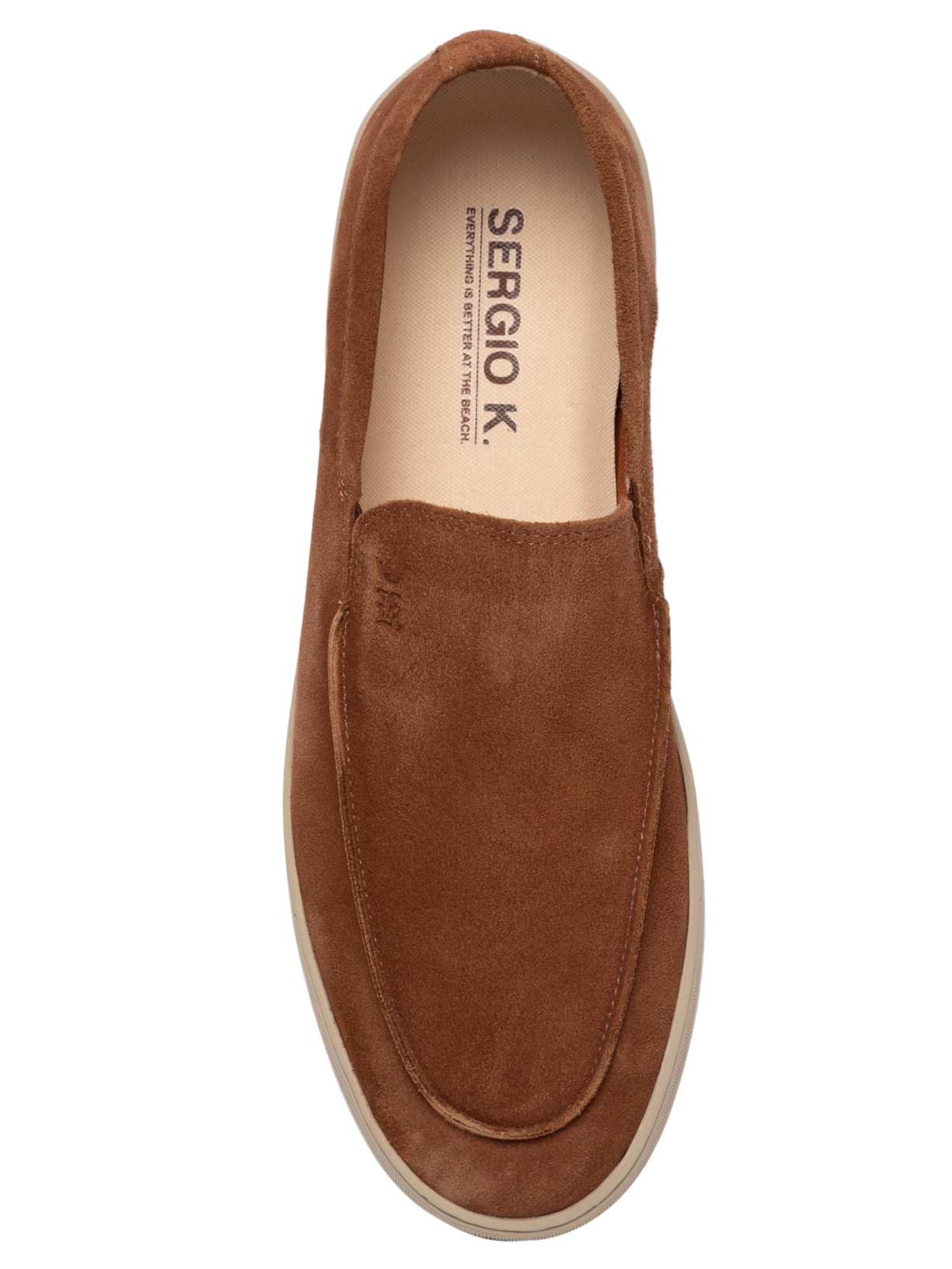Tênis Masculino Loafer Em Camurça Bege Sergio K