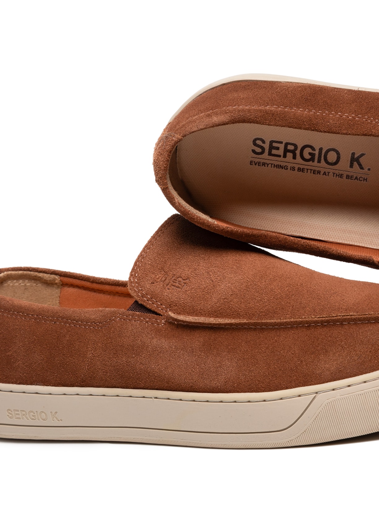 Tênis Masculino Loafer Em Camurça Bege Sergio K