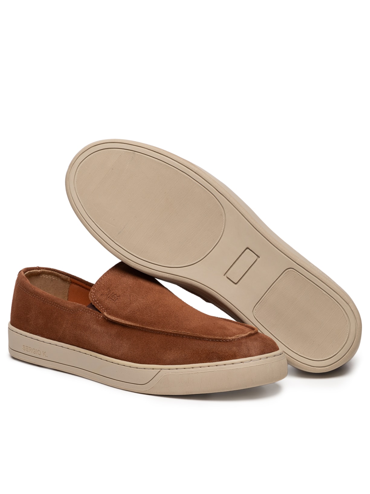 Tênis Masculino Loafer Em Camurça Bege Sergio K