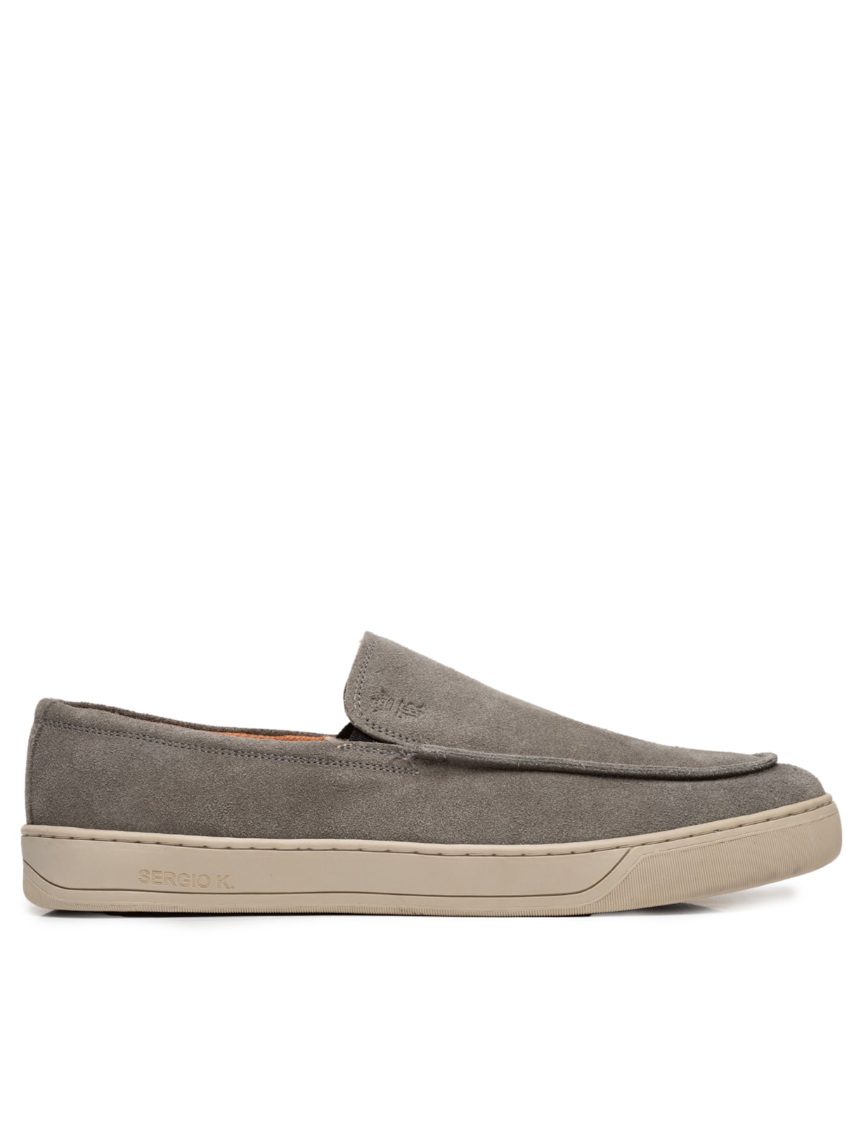 Tênis Masculino Loafer Em Camurça - Cinza