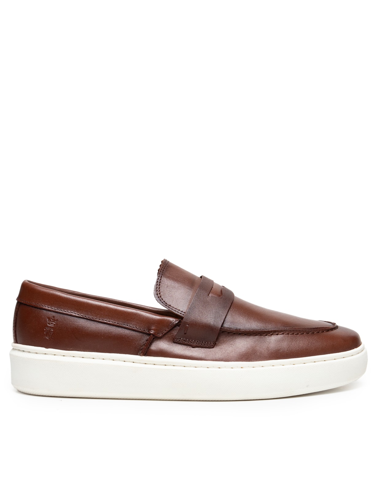 Tênis Masculino Loafer Gravata Couro - Marrom