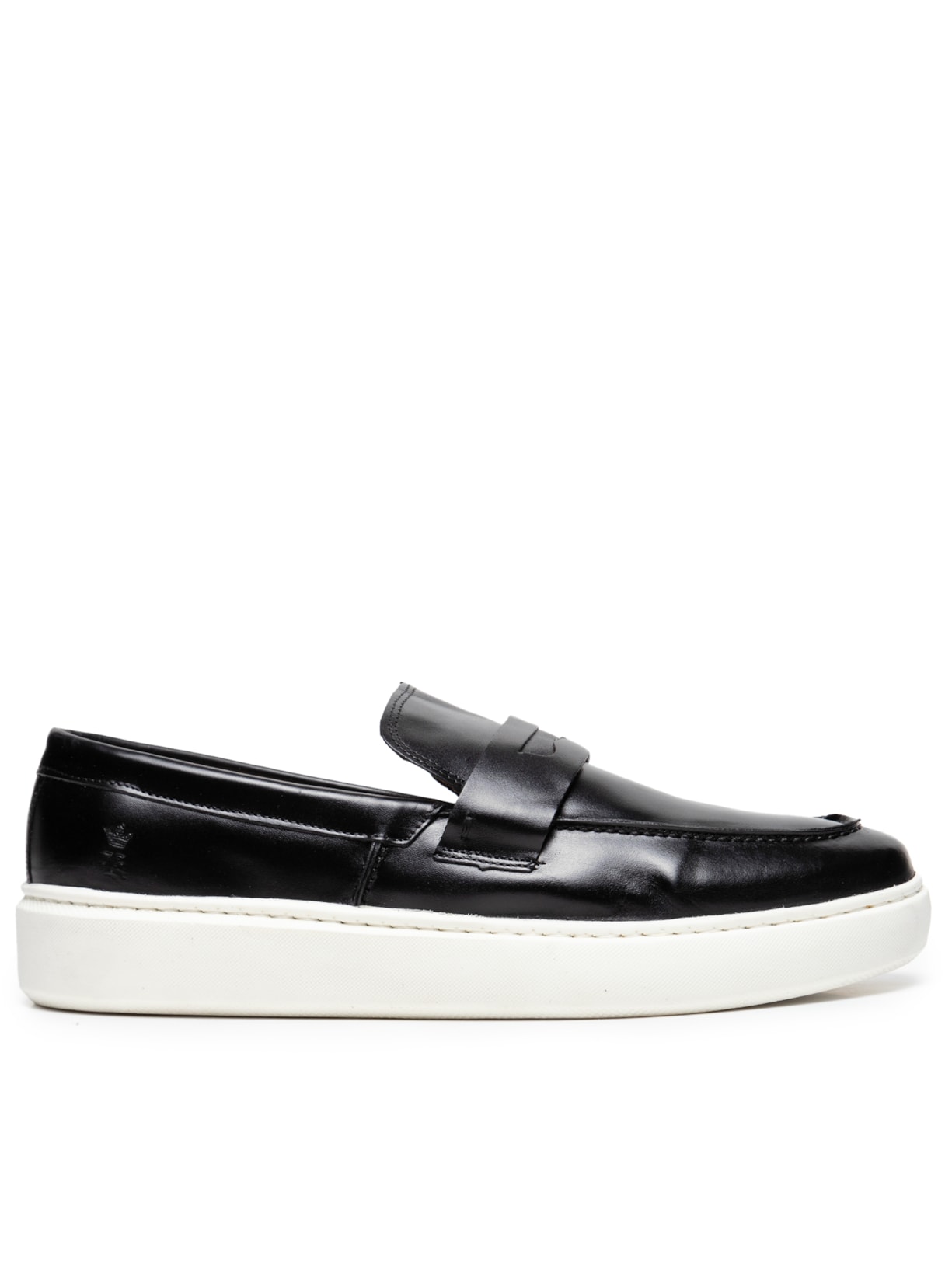 Tênis Masculino Loafer Gravata Couro - Preto