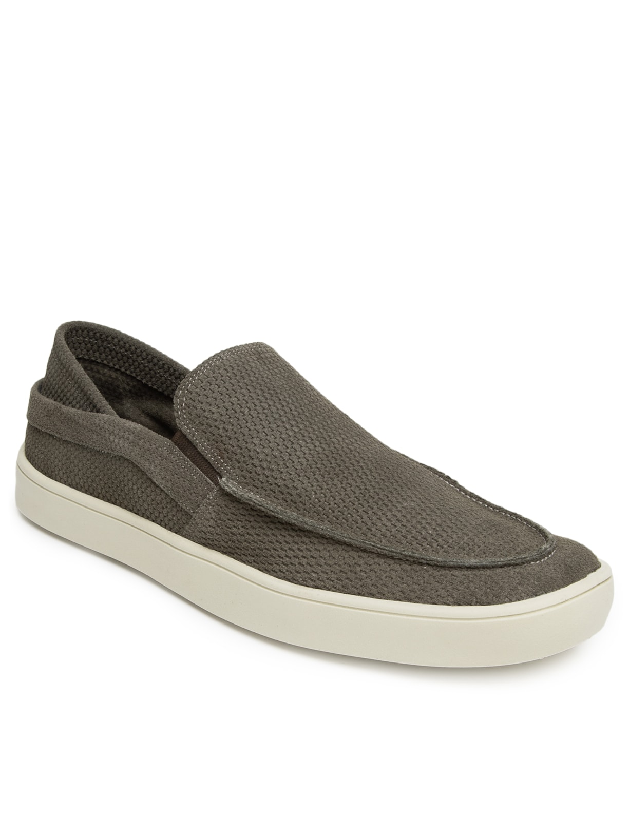 Tênis Masculino Loafer Waves Em Couro Cinza Sergio K