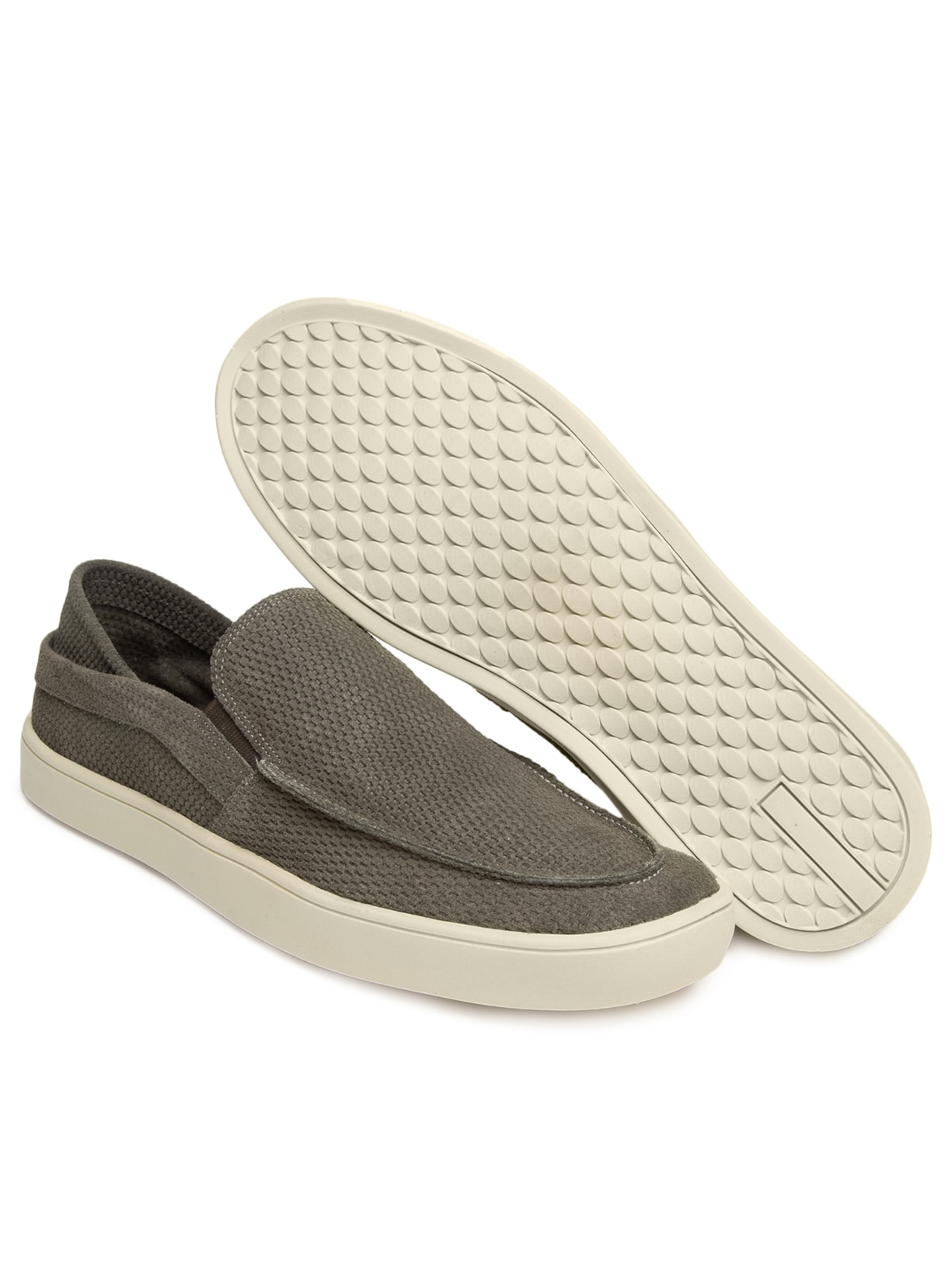 Tênis Masculino Loafer Waves Em Couro Cinza Sergio K