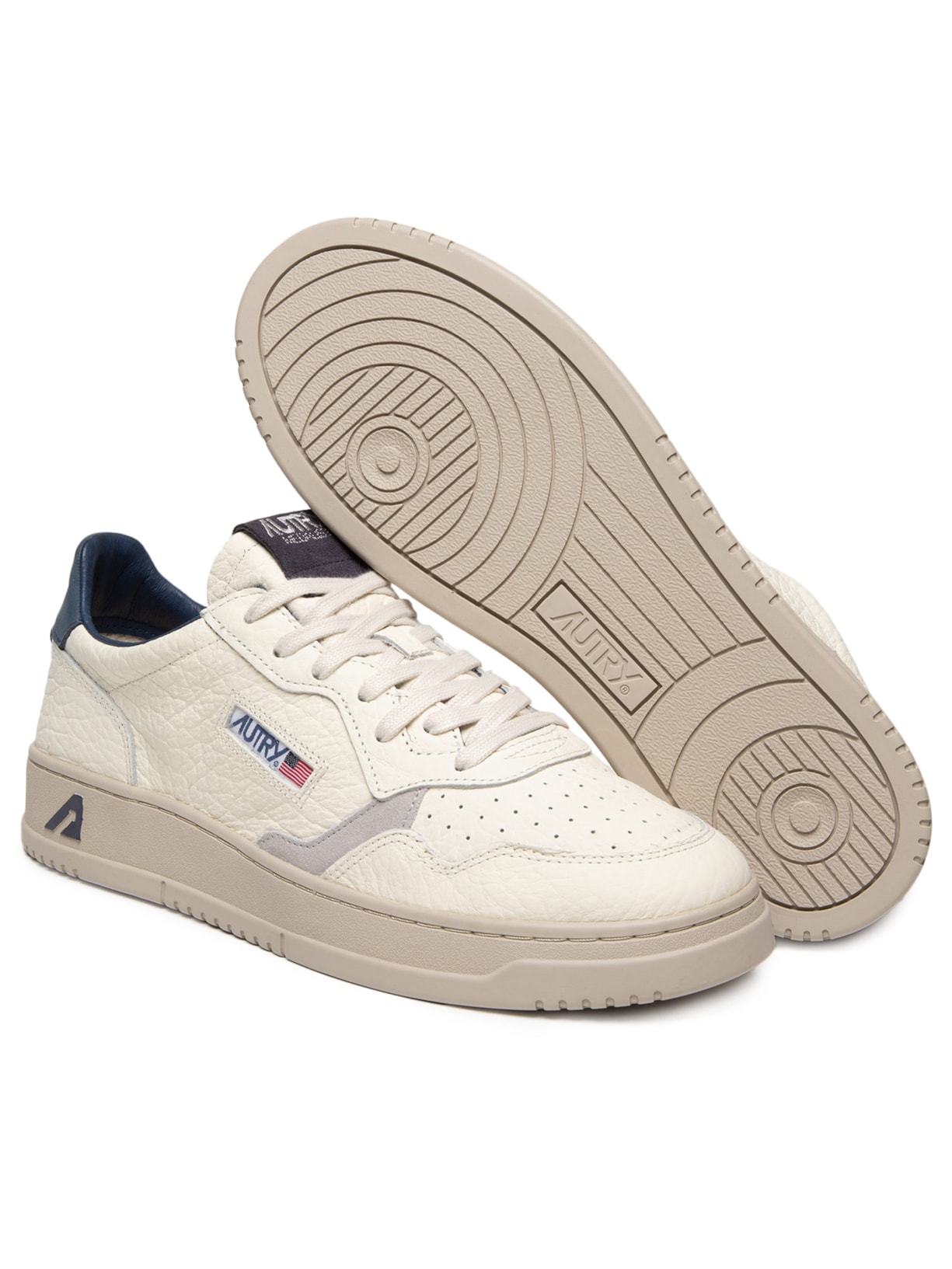 Tênis Masculino Medalist Low Man Nabuk Elephant Suede Off White Autry