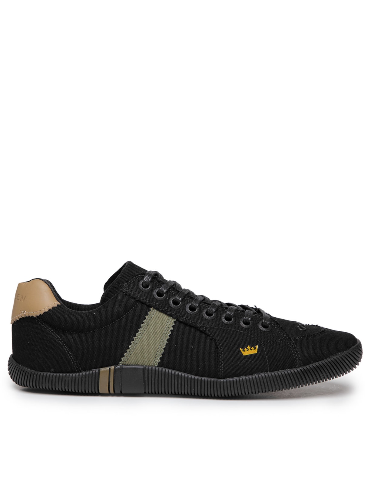 Tênis Masculino Riva Lona Lisa Black Sole - Preto