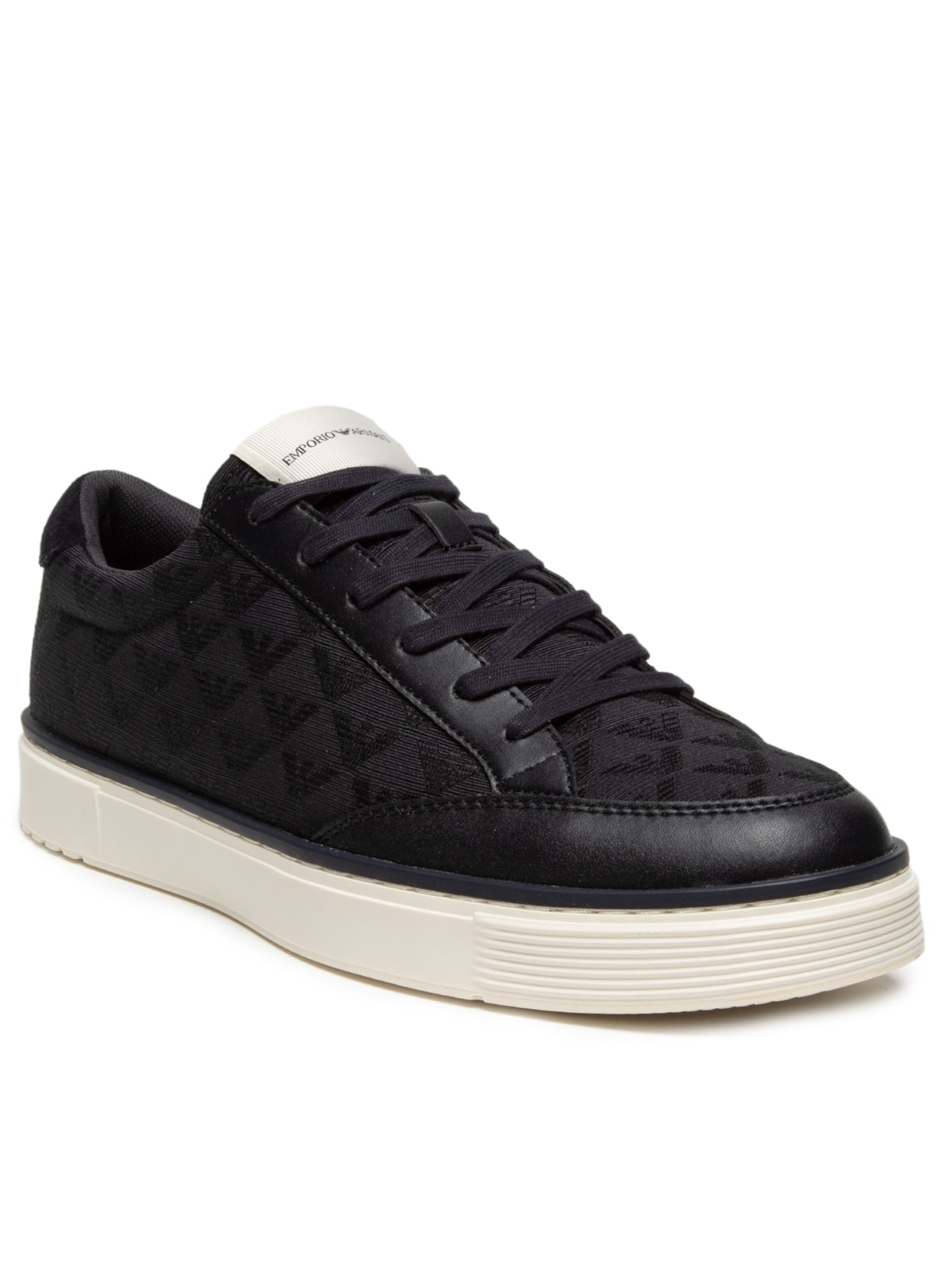Tênis Masculino Runn Calf PU+Omnia Eagle – Azul Emporio Armani