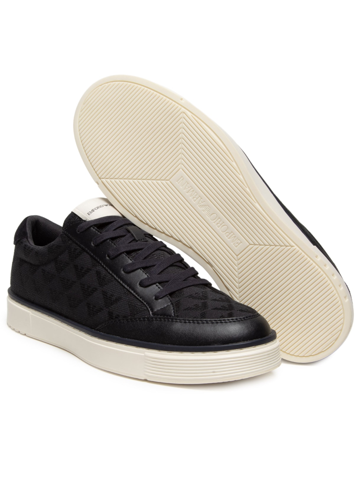 Tênis Masculino Runn Calf PU+Omnia Eagle – Azul Emporio Armani