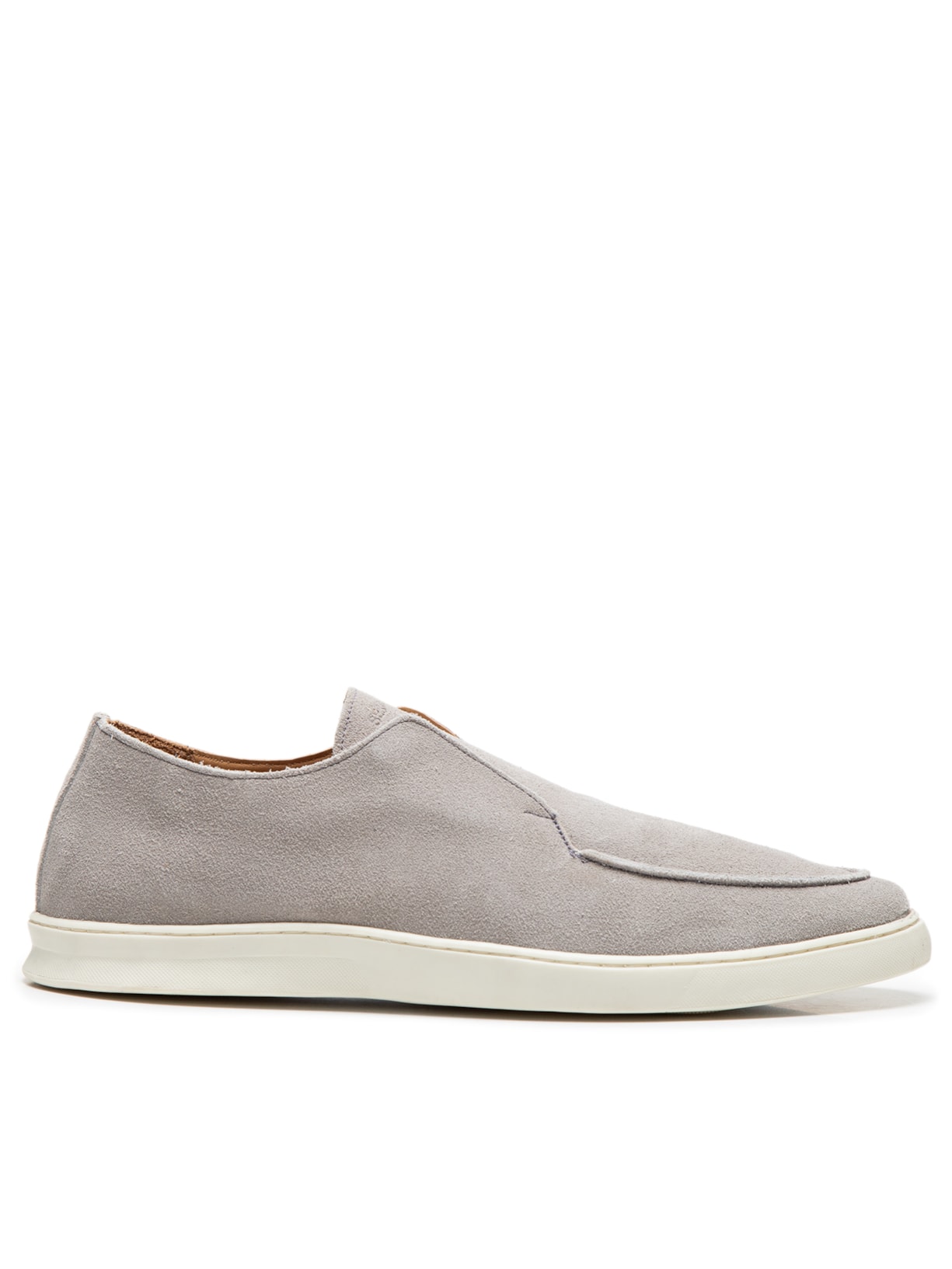 Tênis Masculino Slip On em Camurça - Cinza