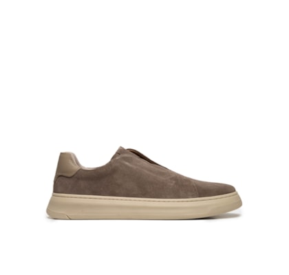Tênis Masculino Slip On em Camurça – Bege