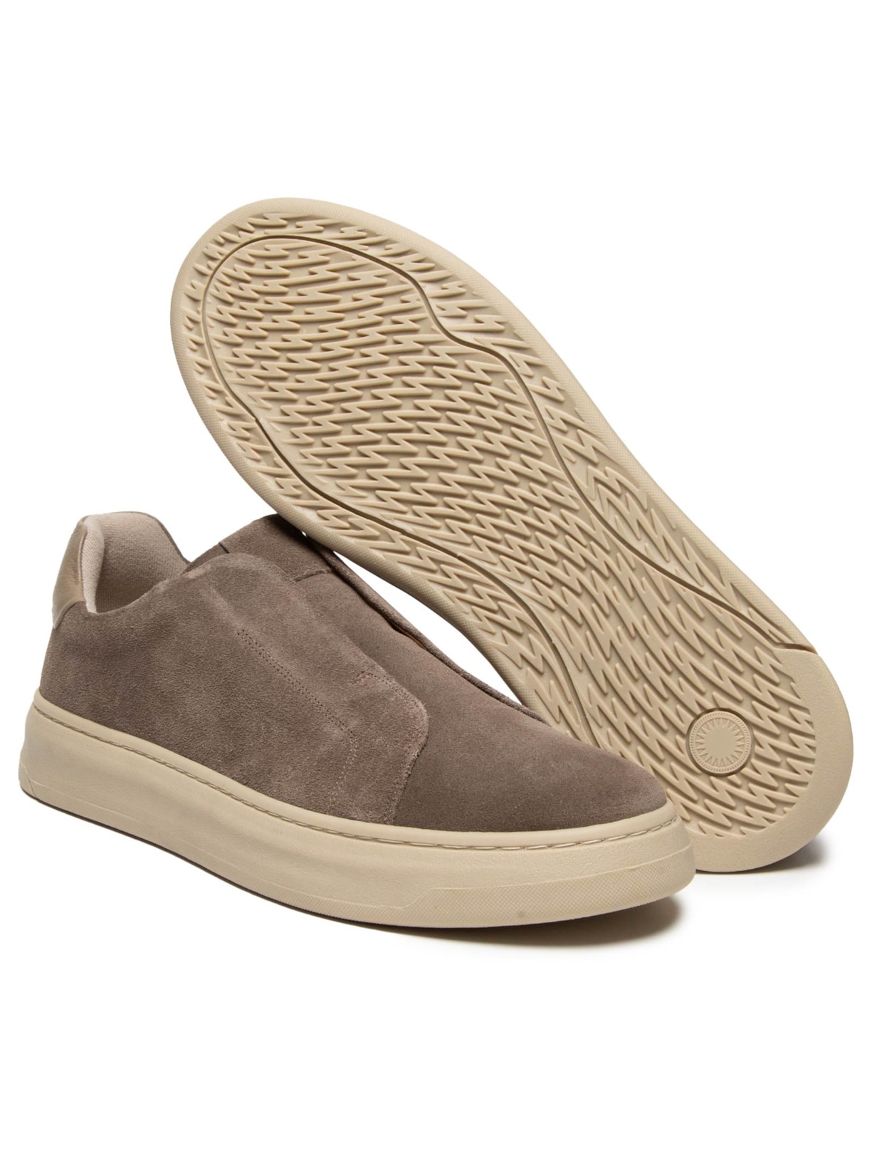 Tênis Masculino Slip On em Camurça – Bege Basiq Men