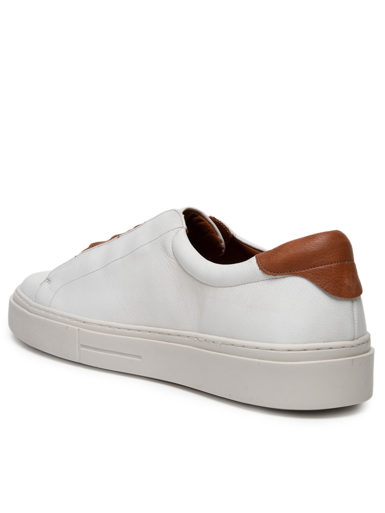 Tênis Masculino Slip On Em Couro Legítimo Branco '2 Essential