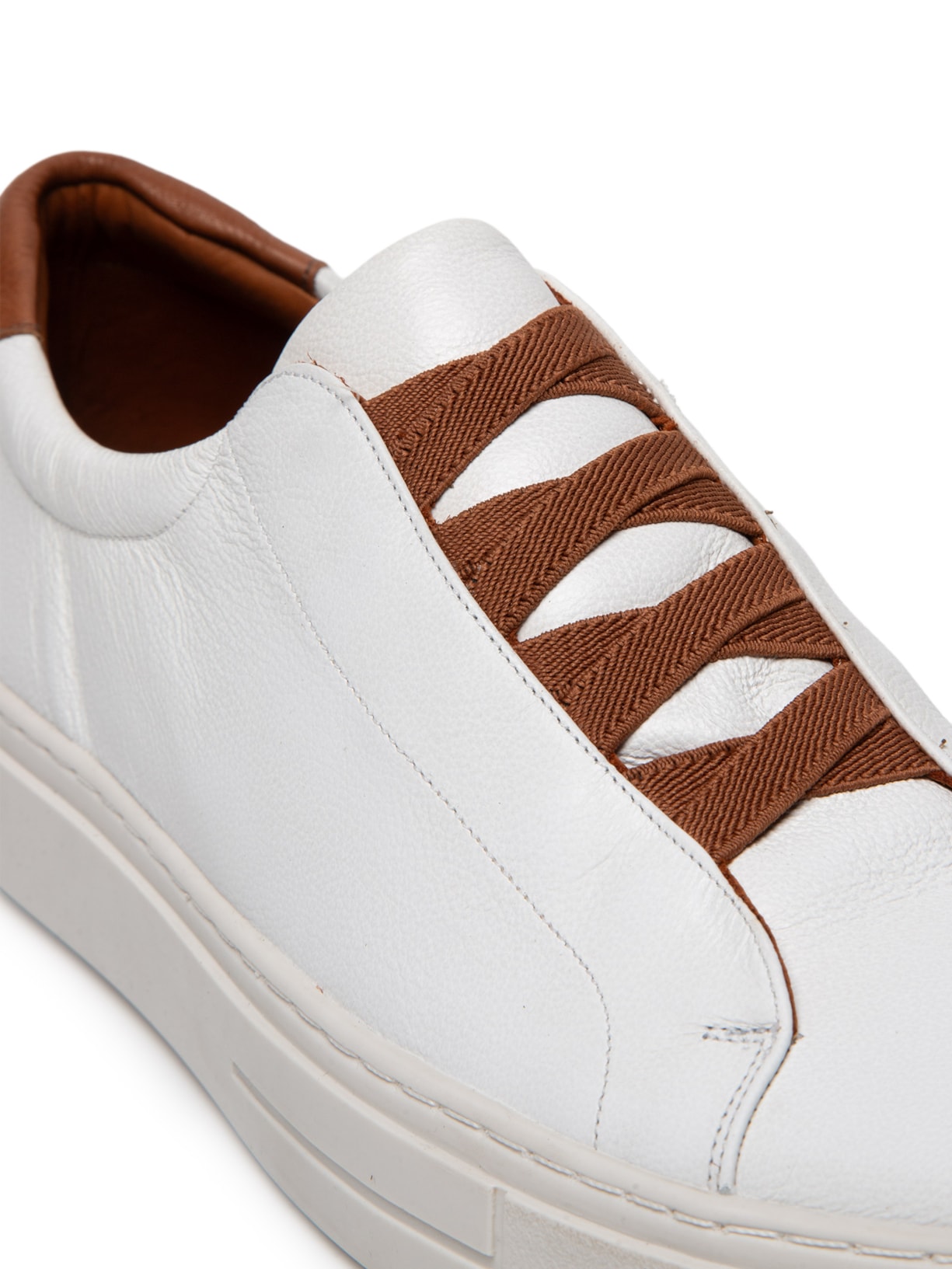 Tênis Masculino Slip On Em Couro Legítimo Branco '2 Essential