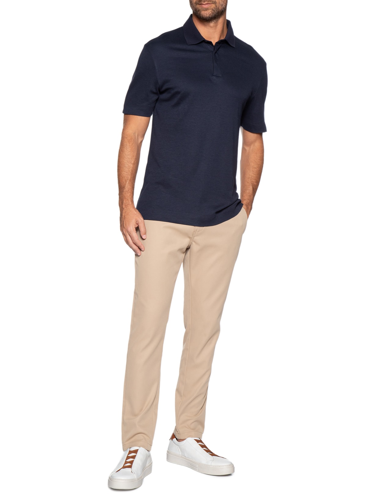 Tênis Masculino Slip On Em Couro Legítimo Branco '2 Essential