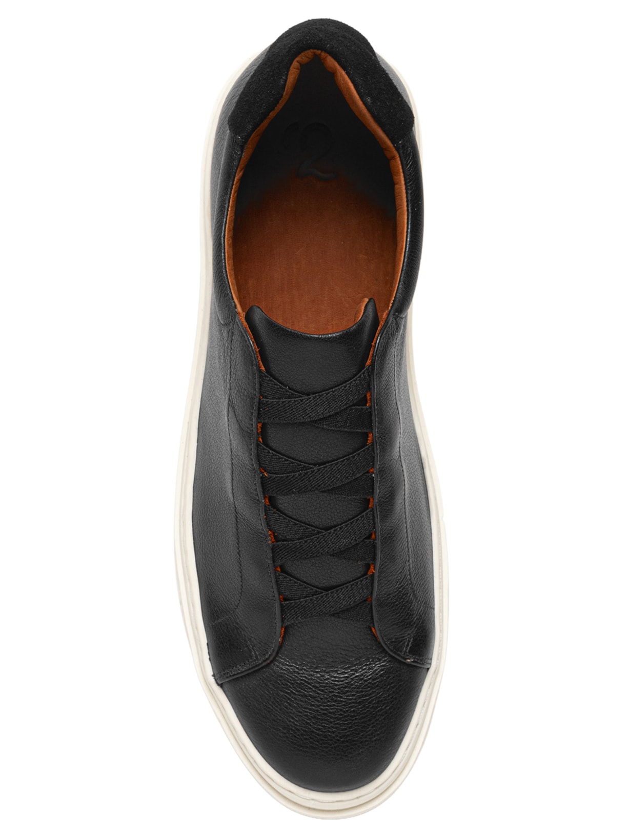 Tênis Masculino Slip On Em Couro Legitimo Preto '2 Essential