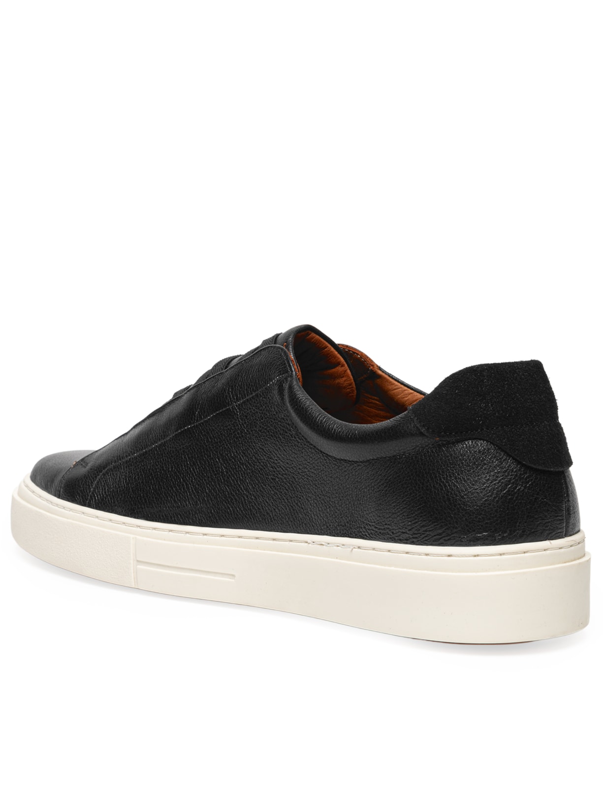 Tênis Masculino Slip On Em Couro Legitimo Preto '2 Essential