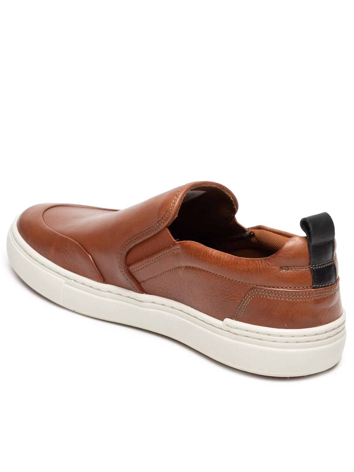 Tênis Masculino Slip On Em Couro Marrom '2 Essential