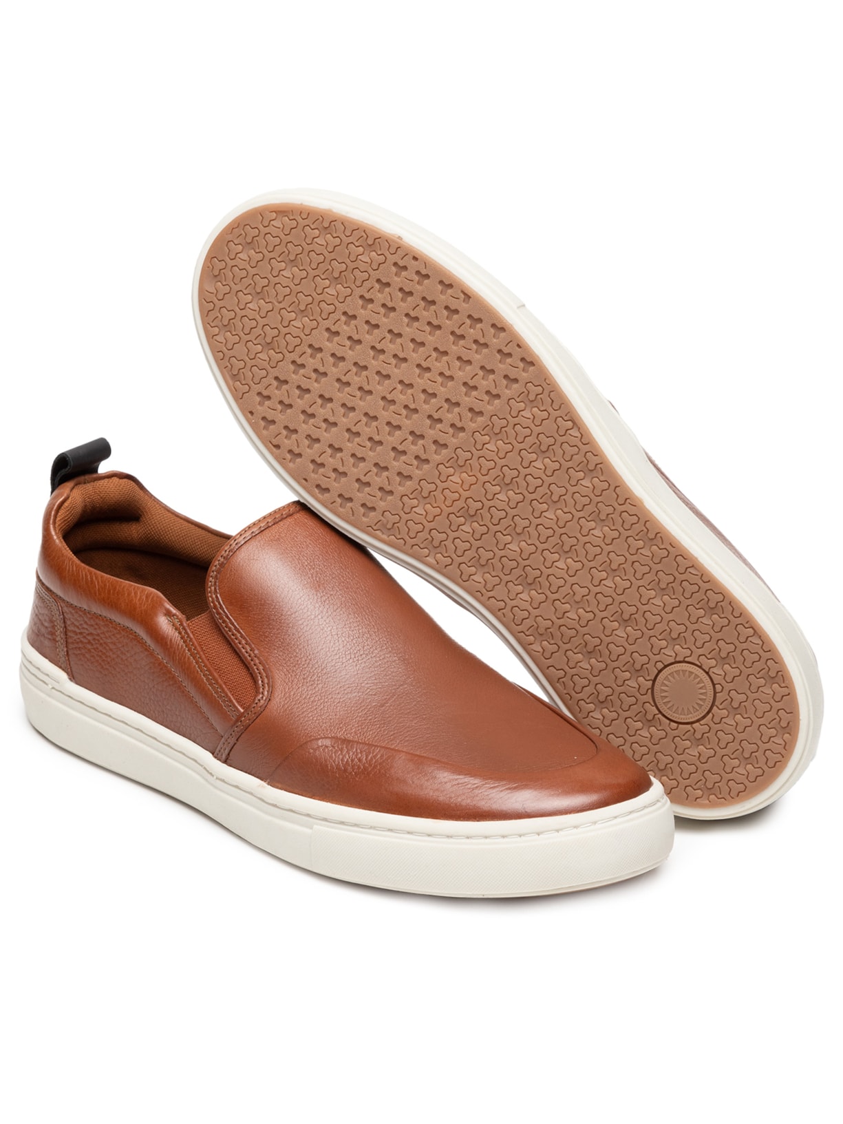 Essential Tênis Masculino Slip On Em Couro Marrom