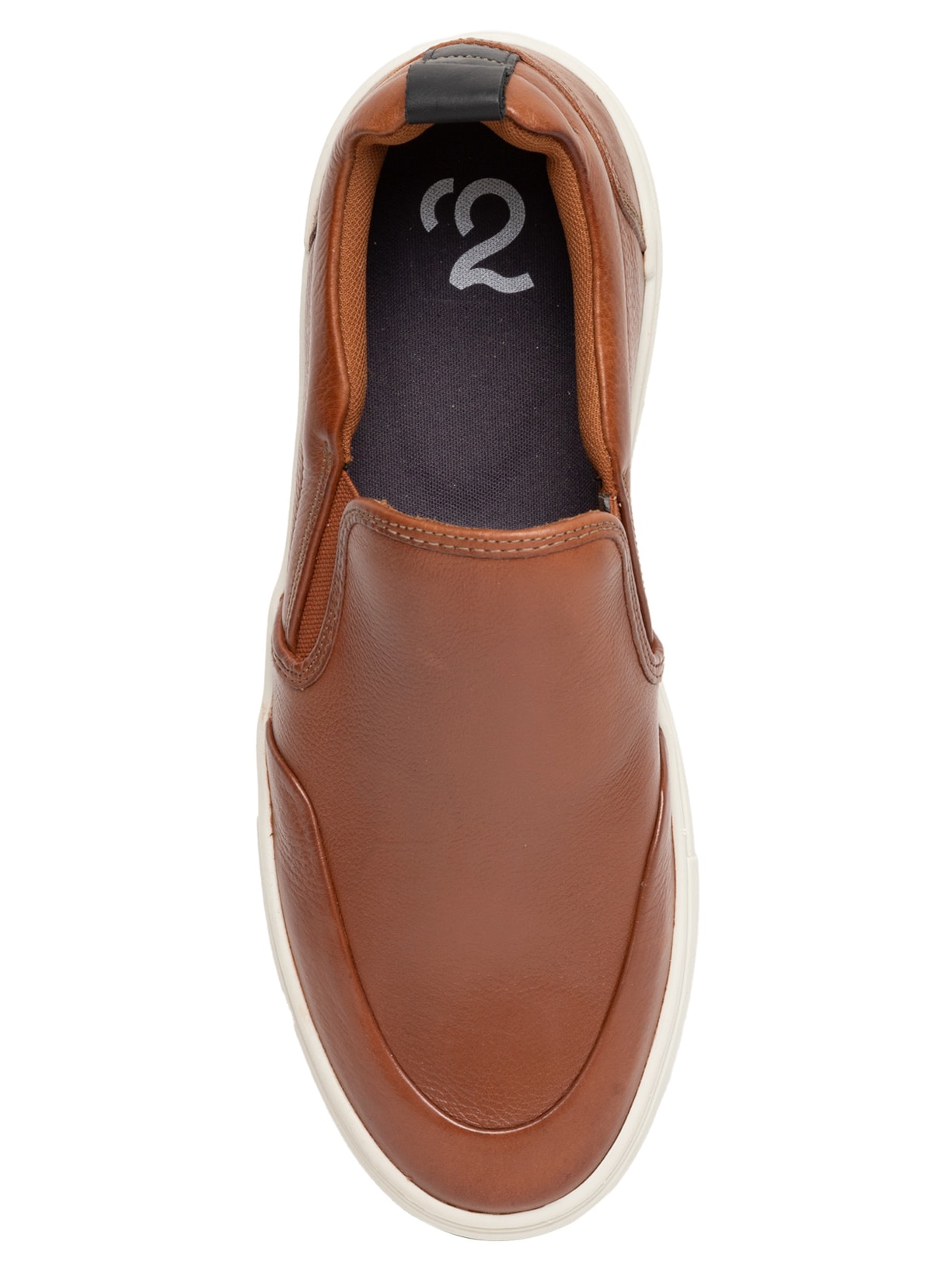 Tênis Masculino Slip On Em Couro Marrom '2 Essential
