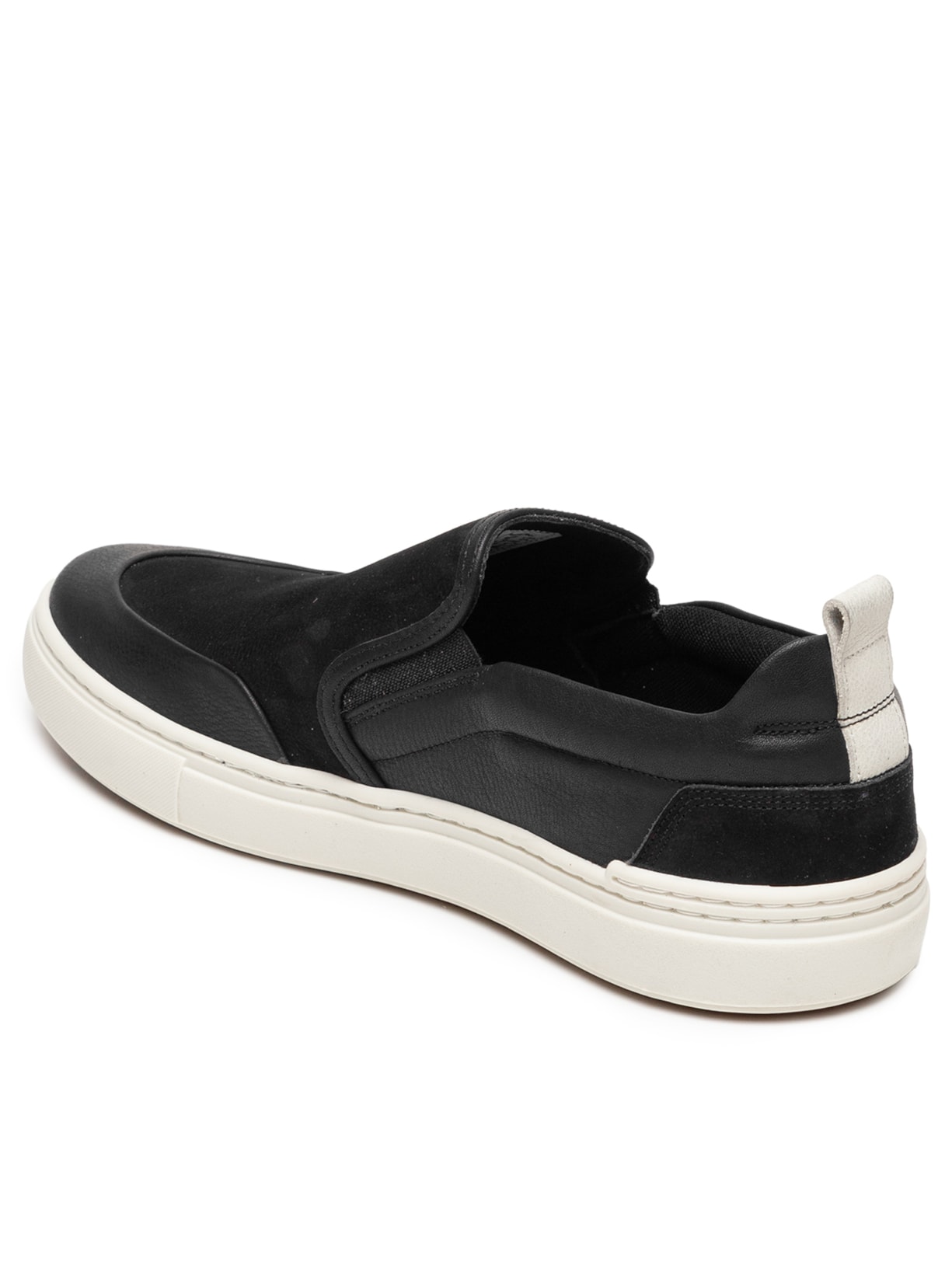 Tênis Masculino Slip On Em Couro Preto '2 Essential