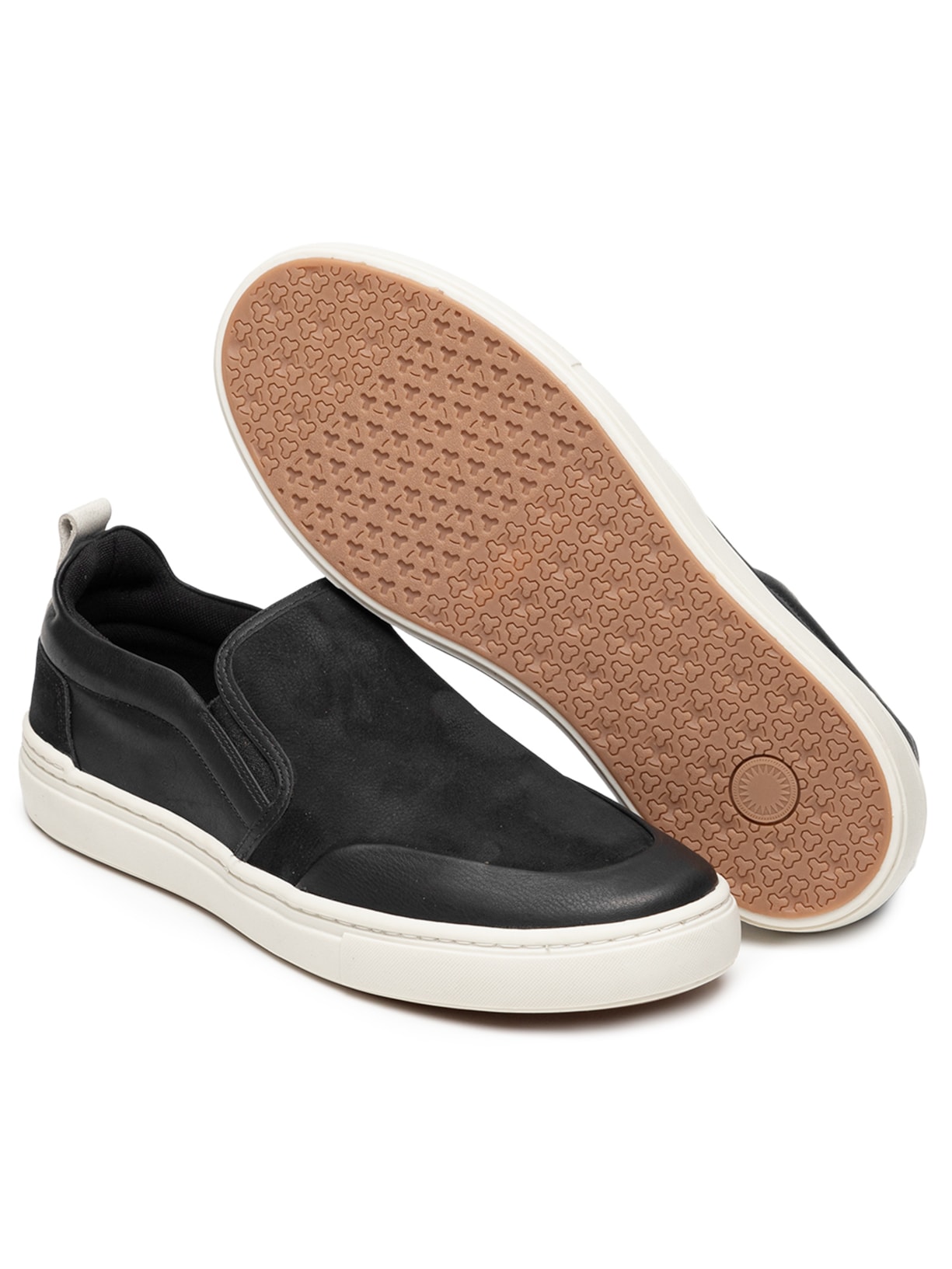 Tênis Masculino Slip On Em Couro Preto '2 Essential