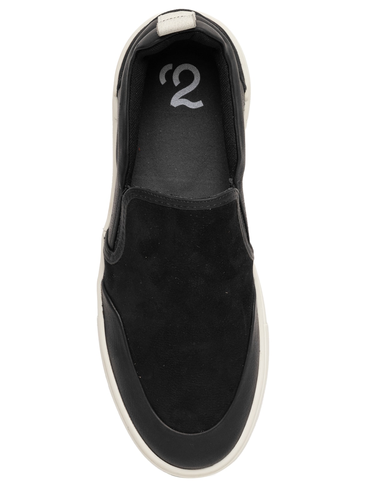 Tênis Masculino Slip On Em Couro Preto '2 Essential