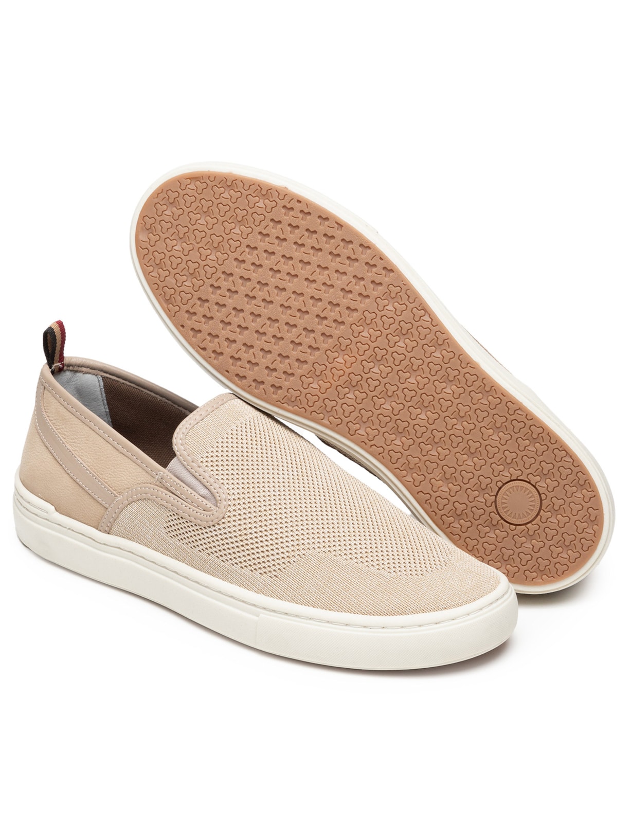 Tênis Masculino Slip On Em Malha Bege '2 Essential