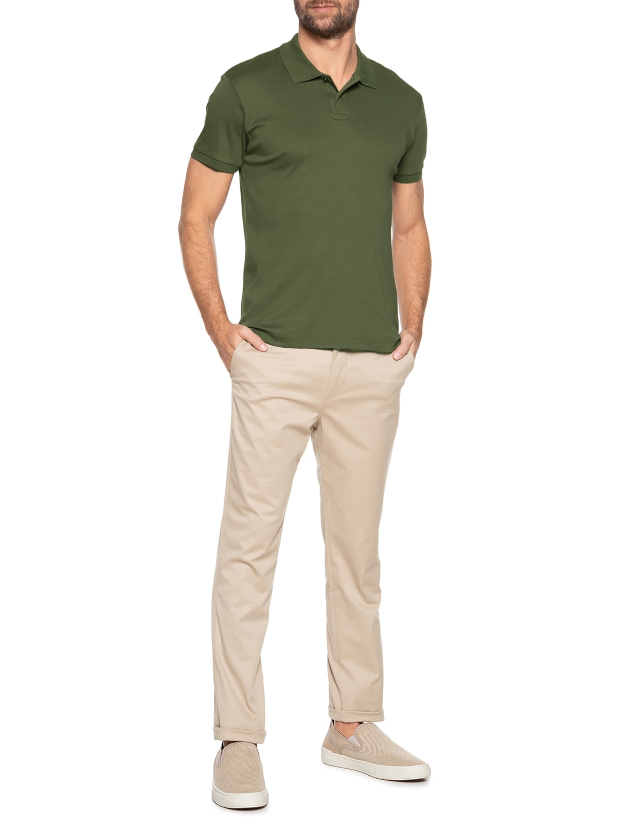 Tênis Masculino Slip On Em Malha Bege '2 Essential