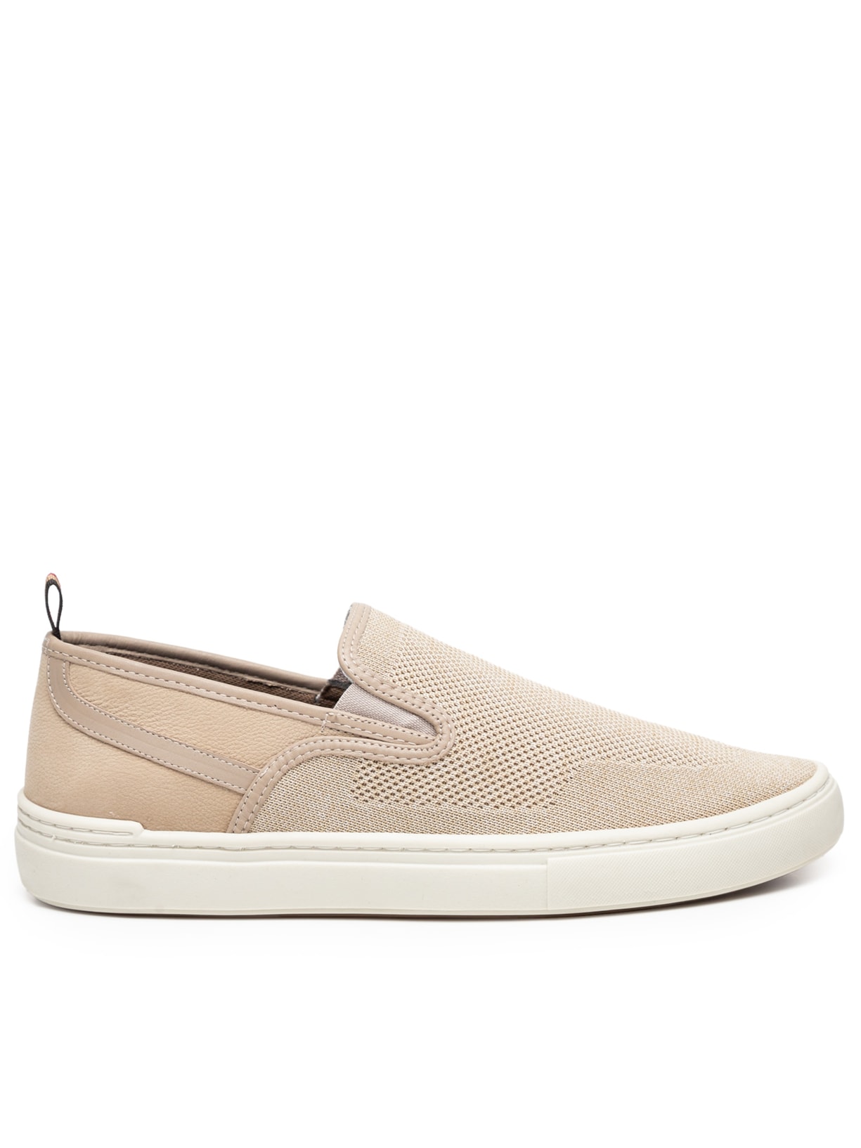 Tênis Masculino Slip On Em Malha - Bege