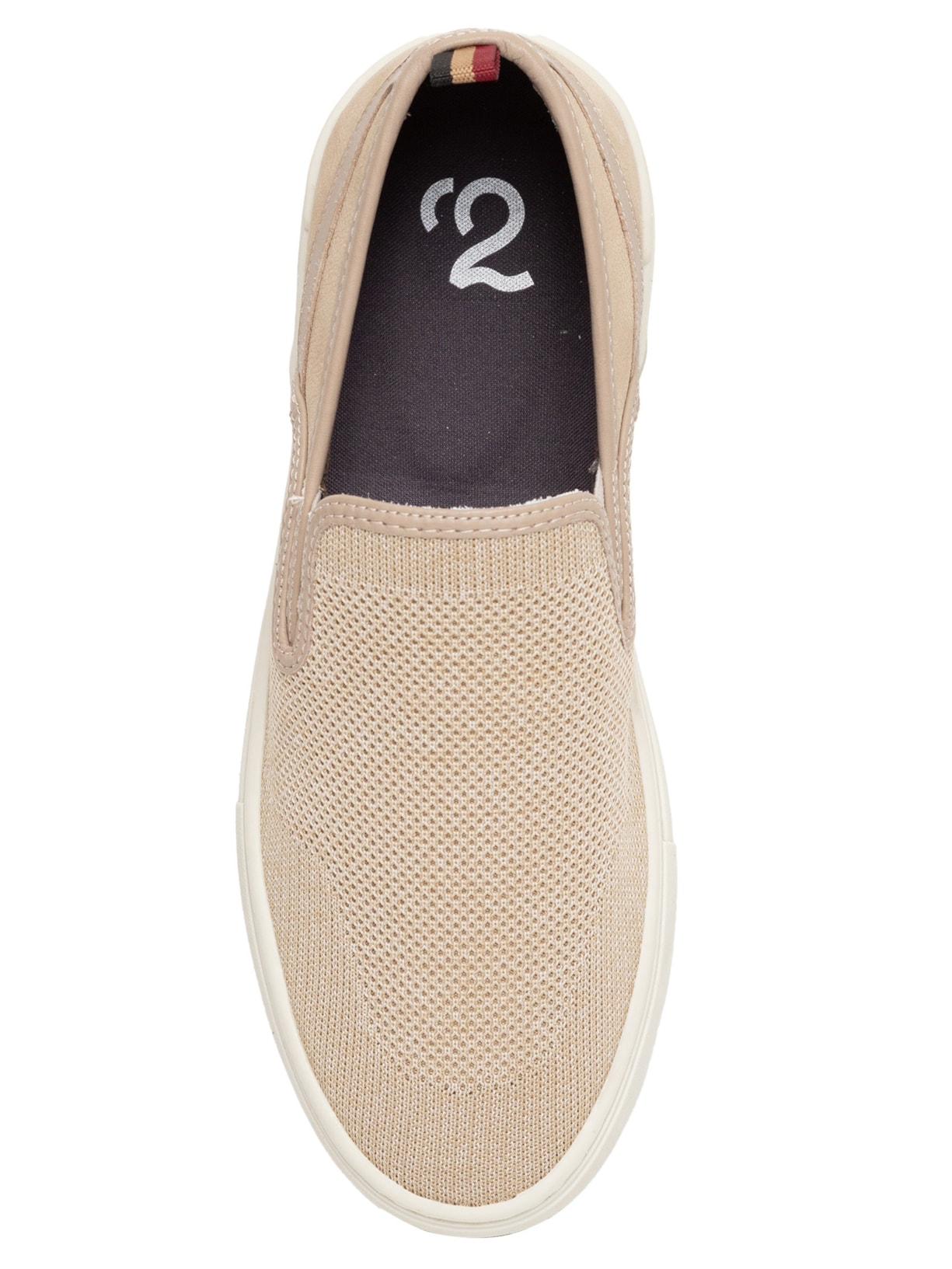 Tênis Masculino Slip On Em Malha Bege '2 Essential