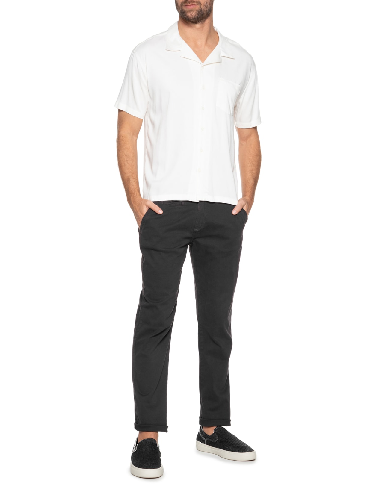 Tênis Masculino Slip On Em Malha Preto '2 Essential