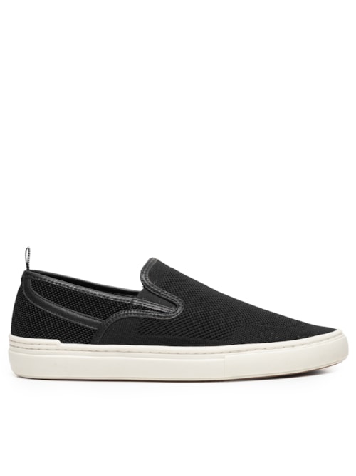 Tênis Masculino Slip On Em Malha - Preto