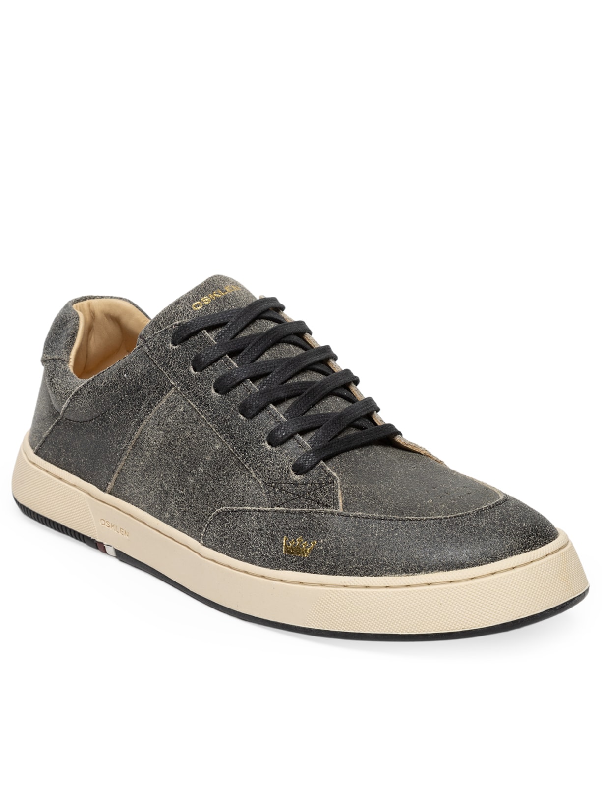 Tênis Masculino Soho Couro Gasto Preto Osklen