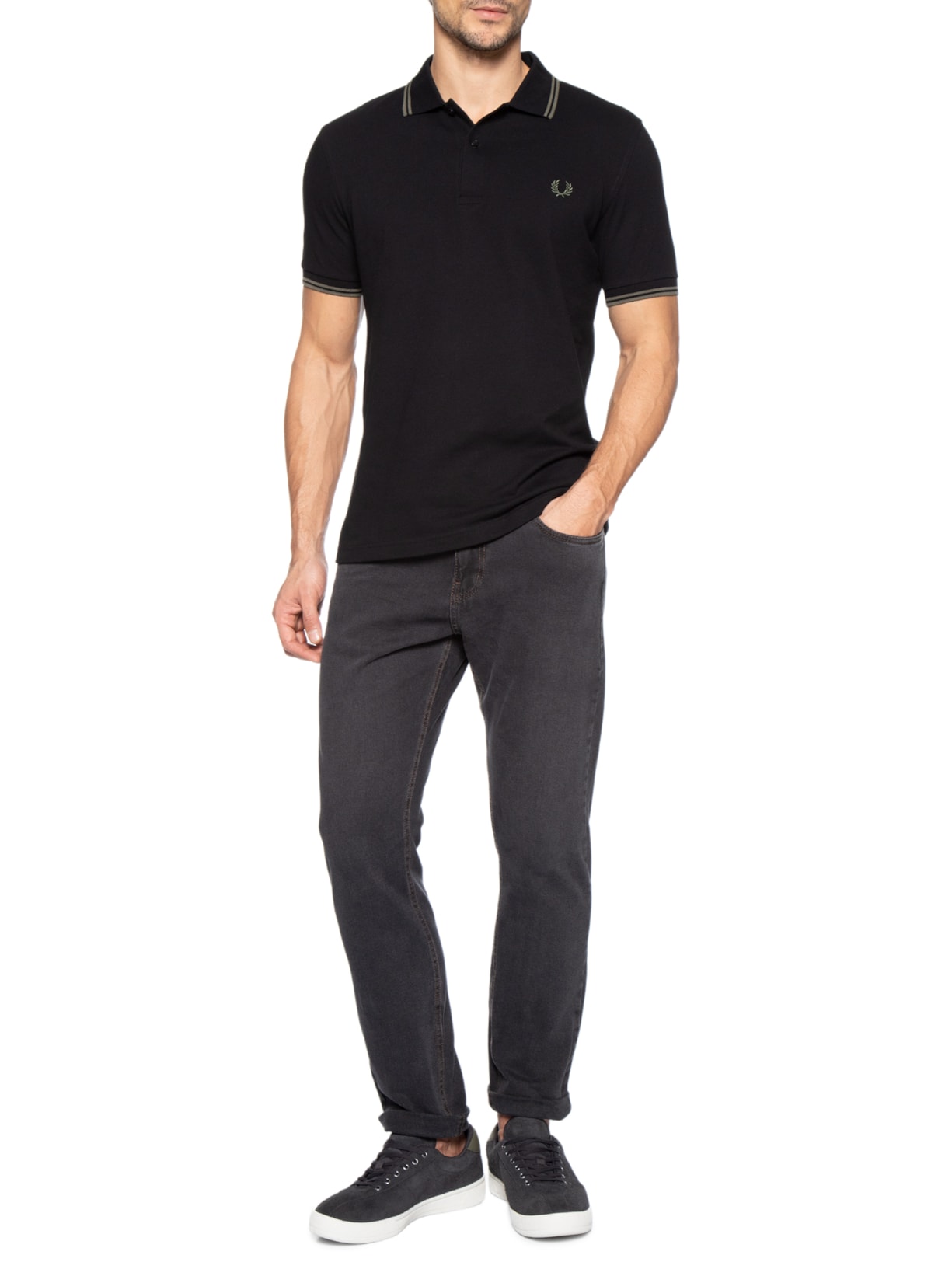 Tênis Masculino Suede Cinza Fred Perry