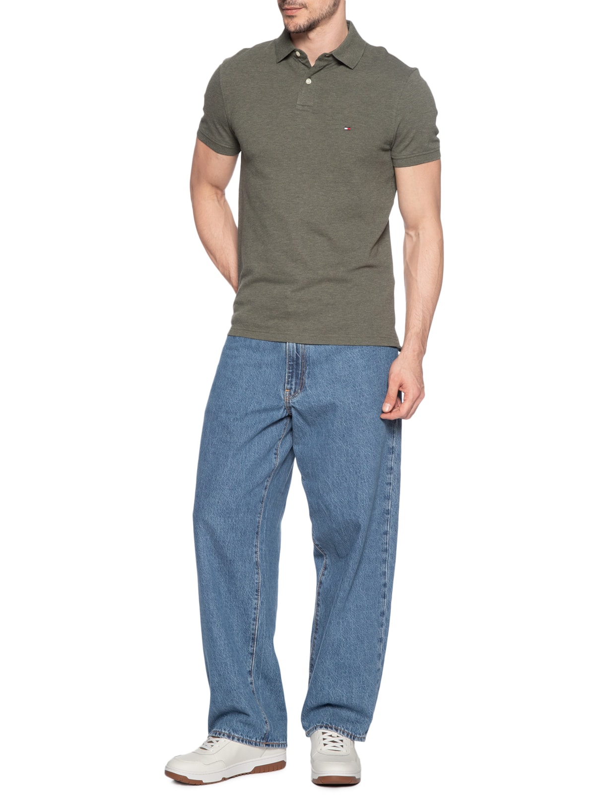 Tênis Masculino Th Basket Core Lth Branco Tommy Hilfiger