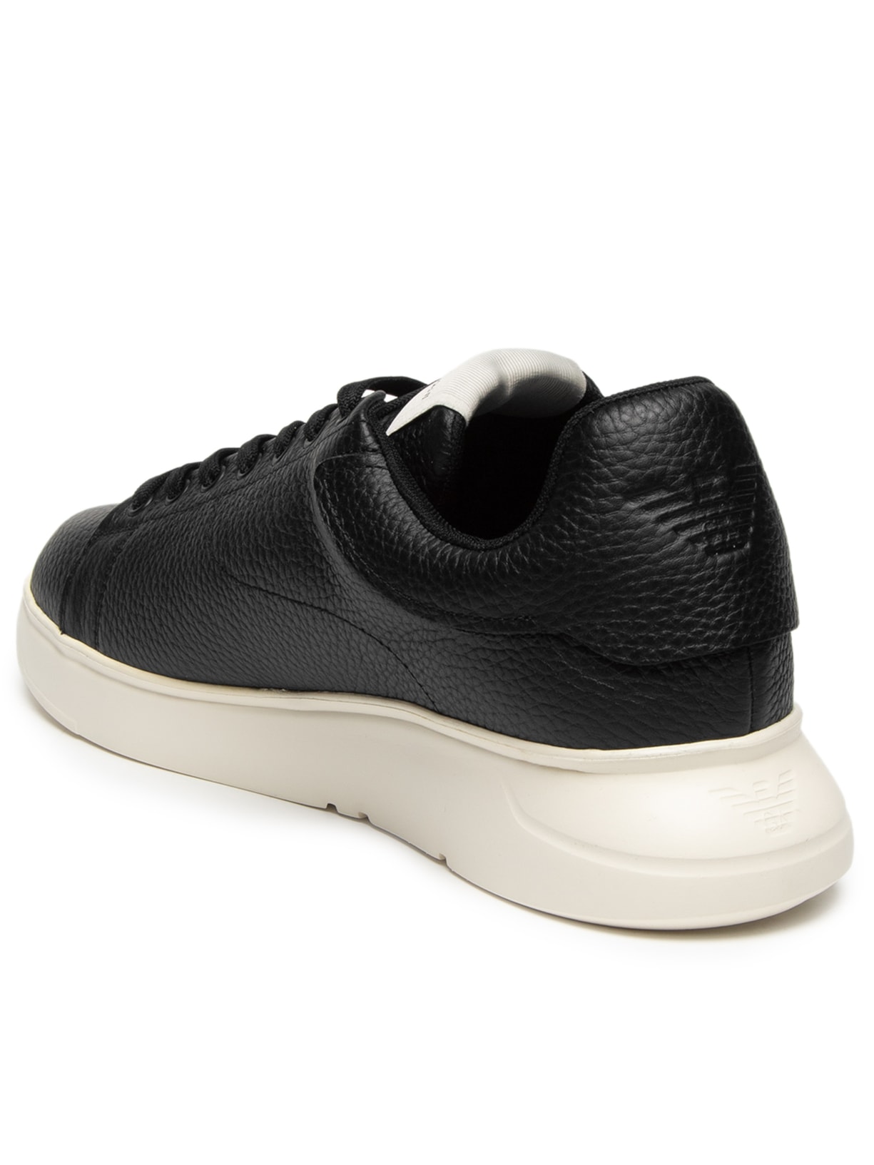 Tênis Masculino Tumbled Leather Calf Preto Emporio Armani