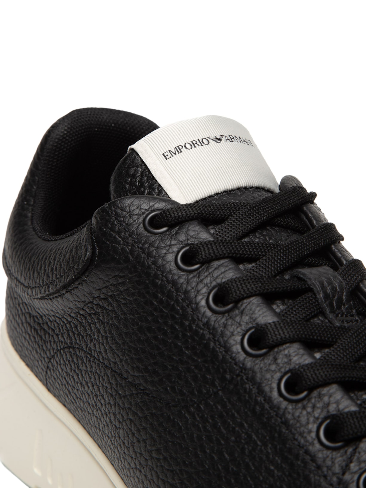 Tênis Masculino Tumbled Leather Calf Preto Emporio Armani