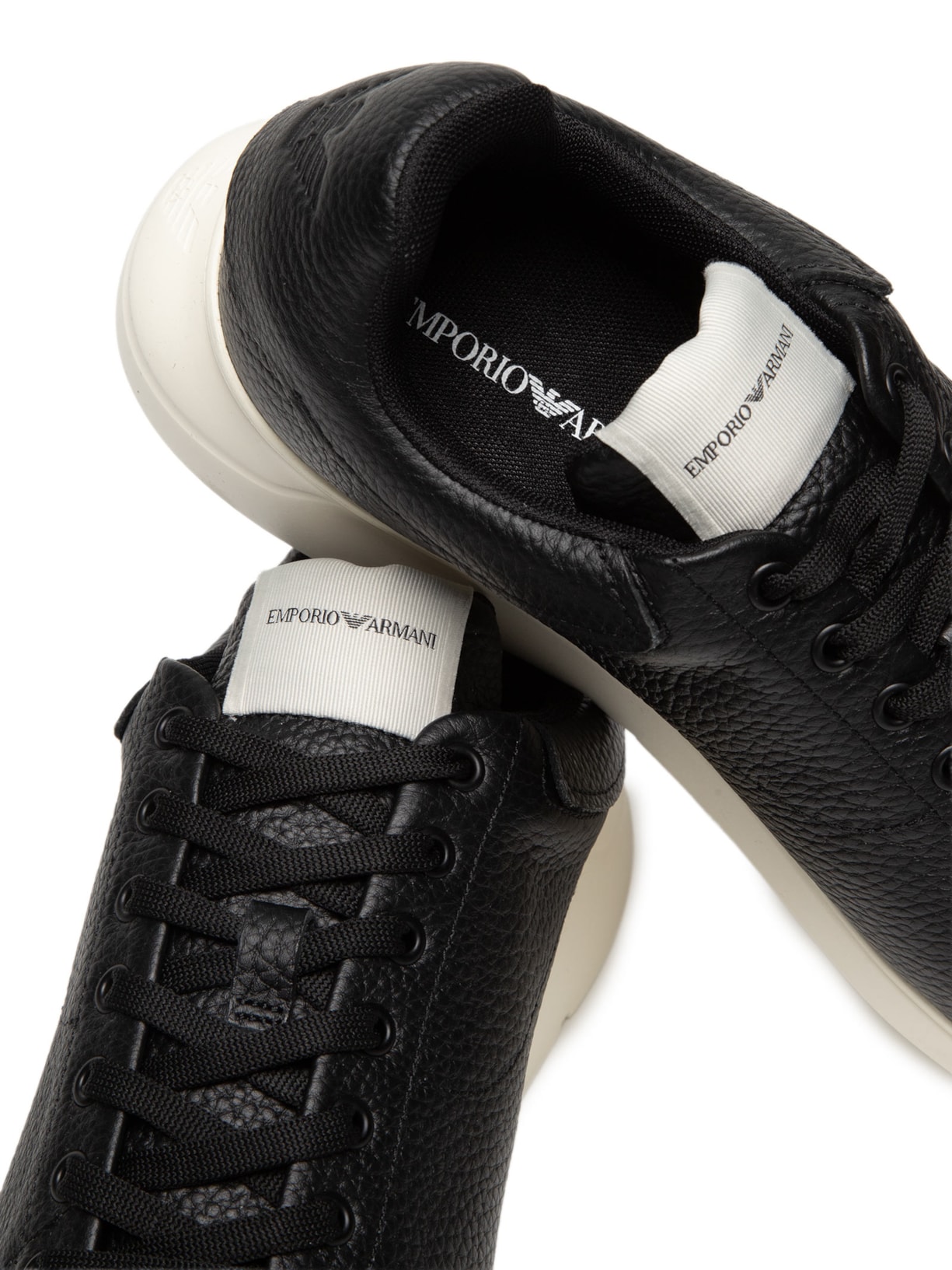 Tênis Masculino Tumbled Leather Calf Preto Emporio Armani