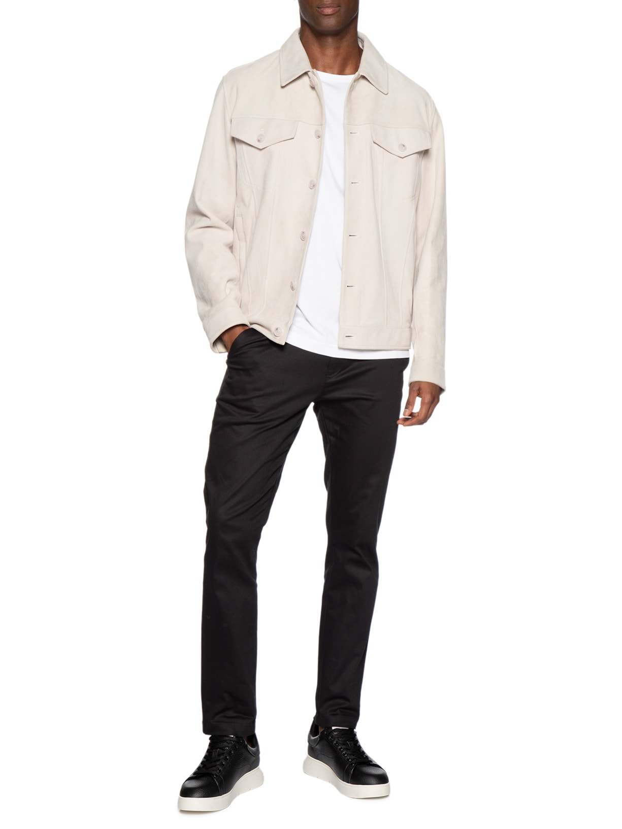 Tênis Masculino Tumbled Leather Calf Preto Emporio Armani
