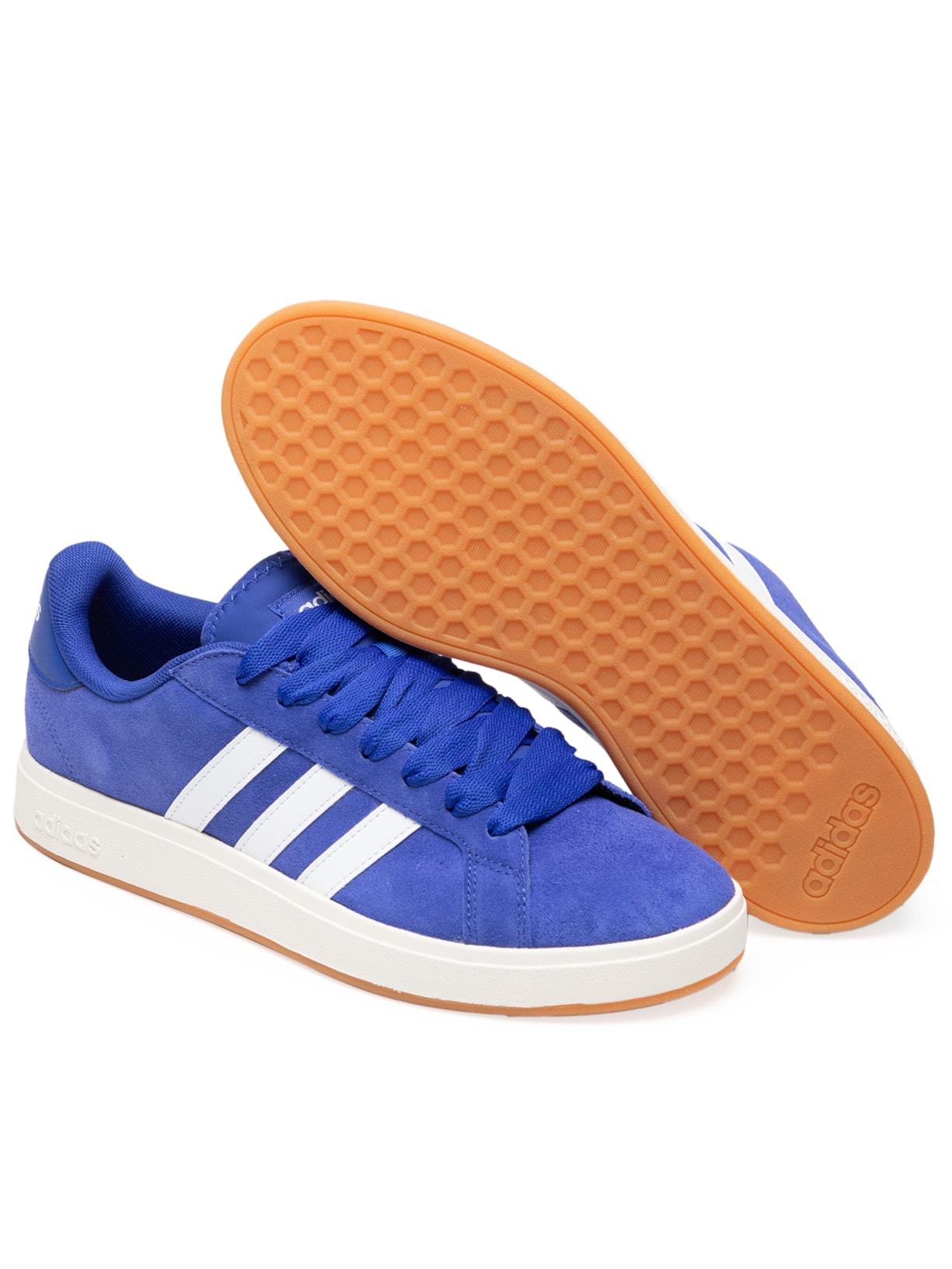 Tênis Unissex Grand Court Base Suede Azul Adidas