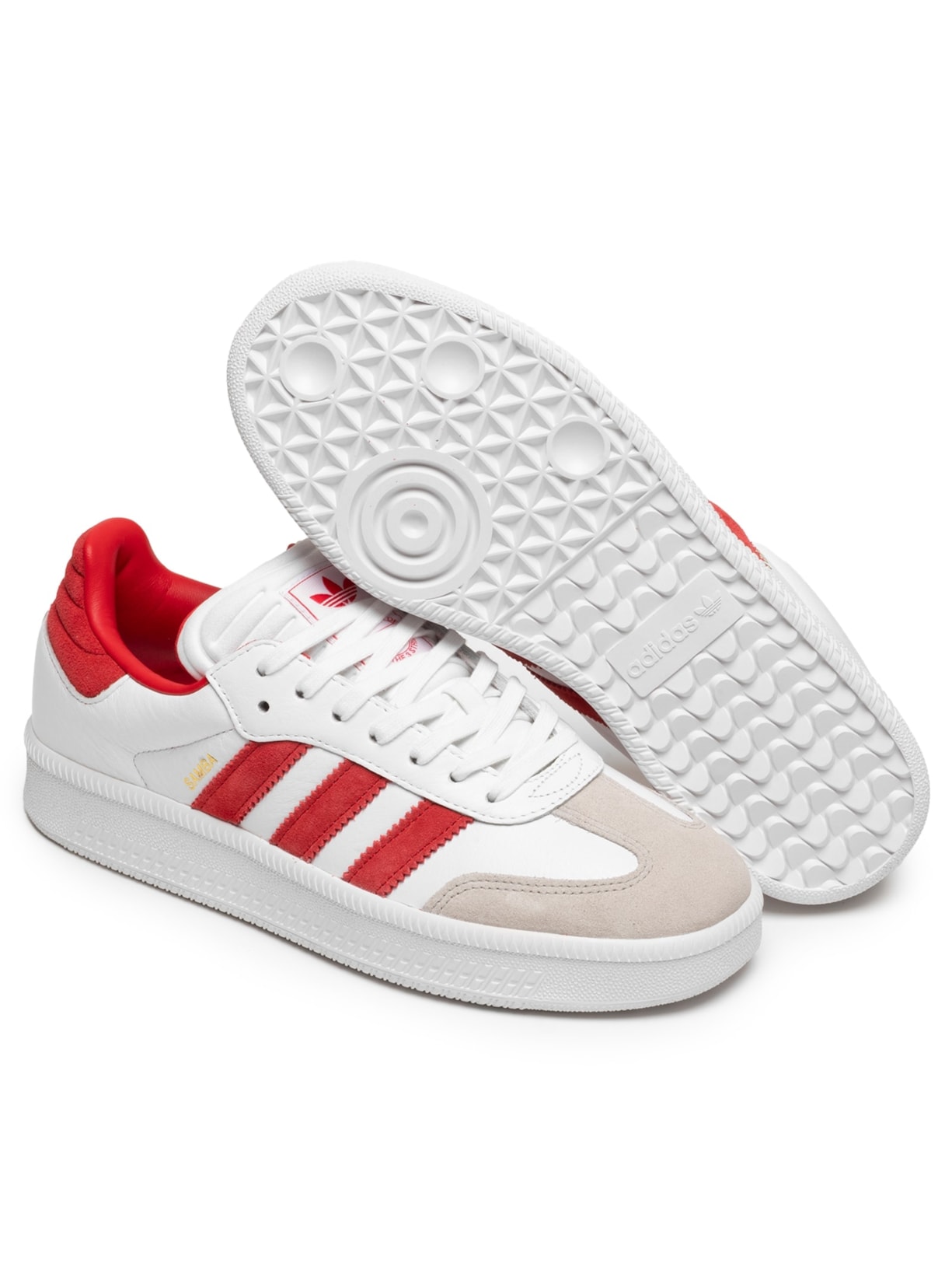 Tênis Unissex Samba Xlg Branco e Vermelho Adidas Originals