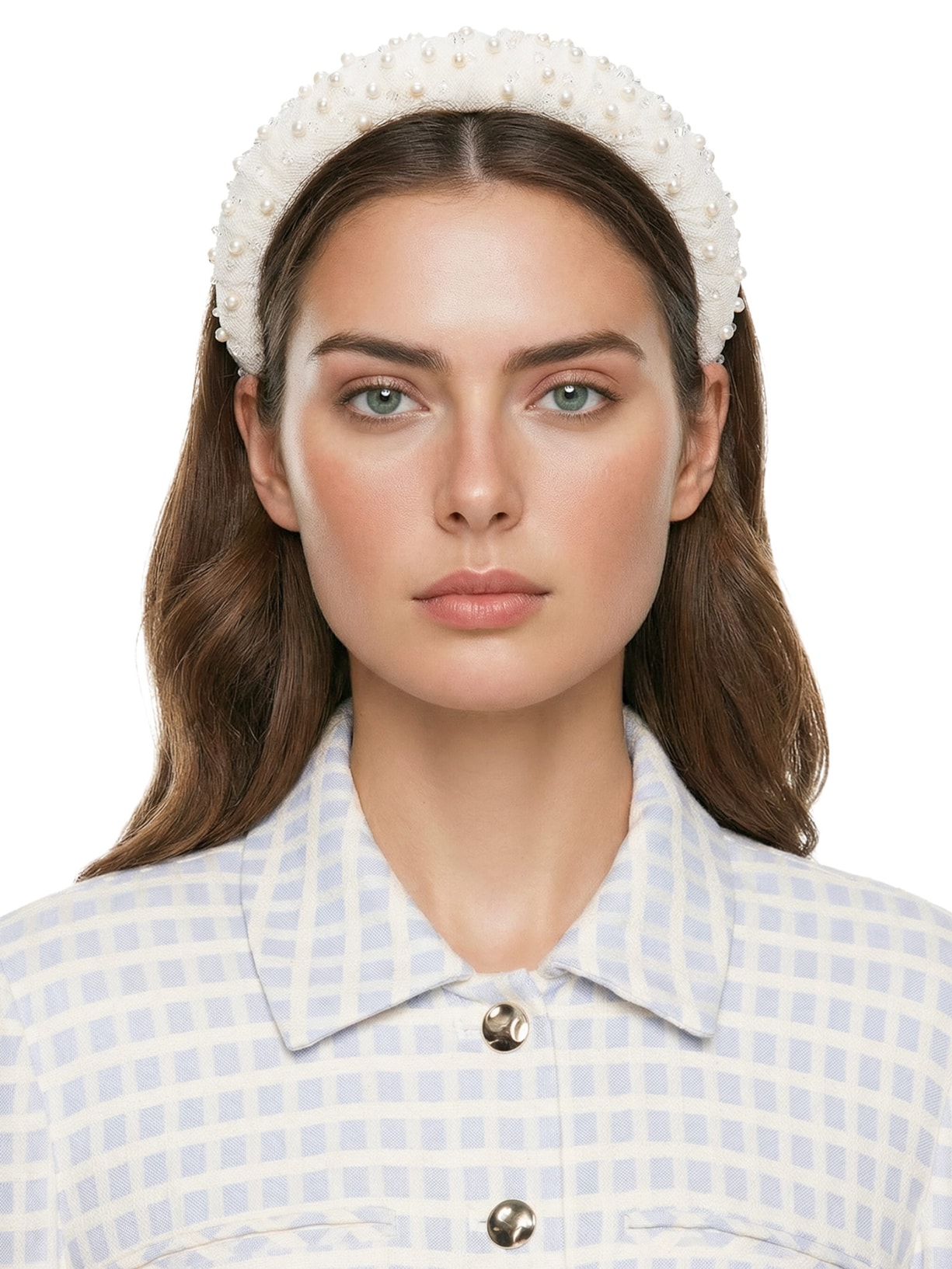 Tiara Acolchoada Juice Pedraria Off White Matilda