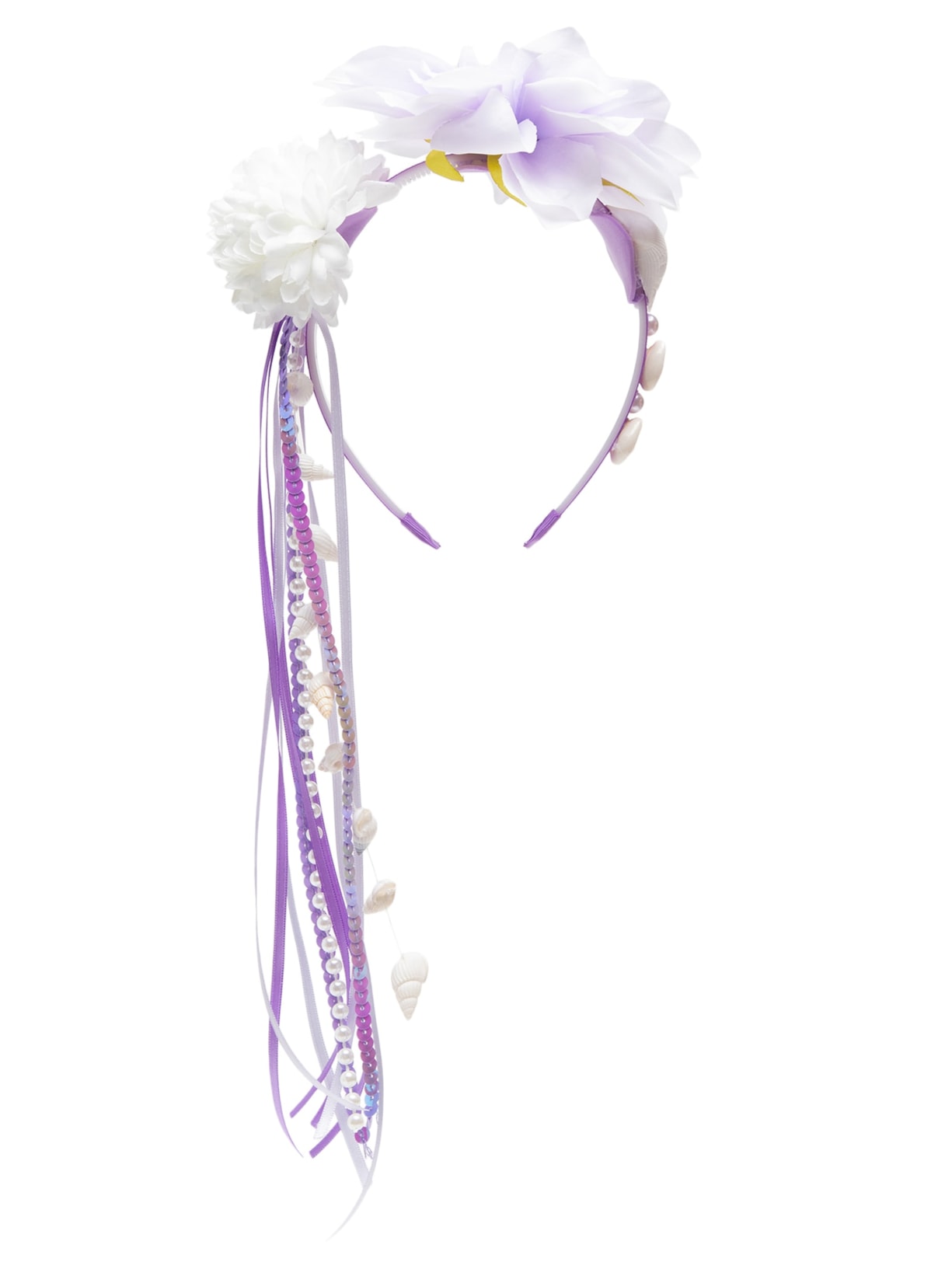 Tiara Carnaval Flores E Conchas - Lilás