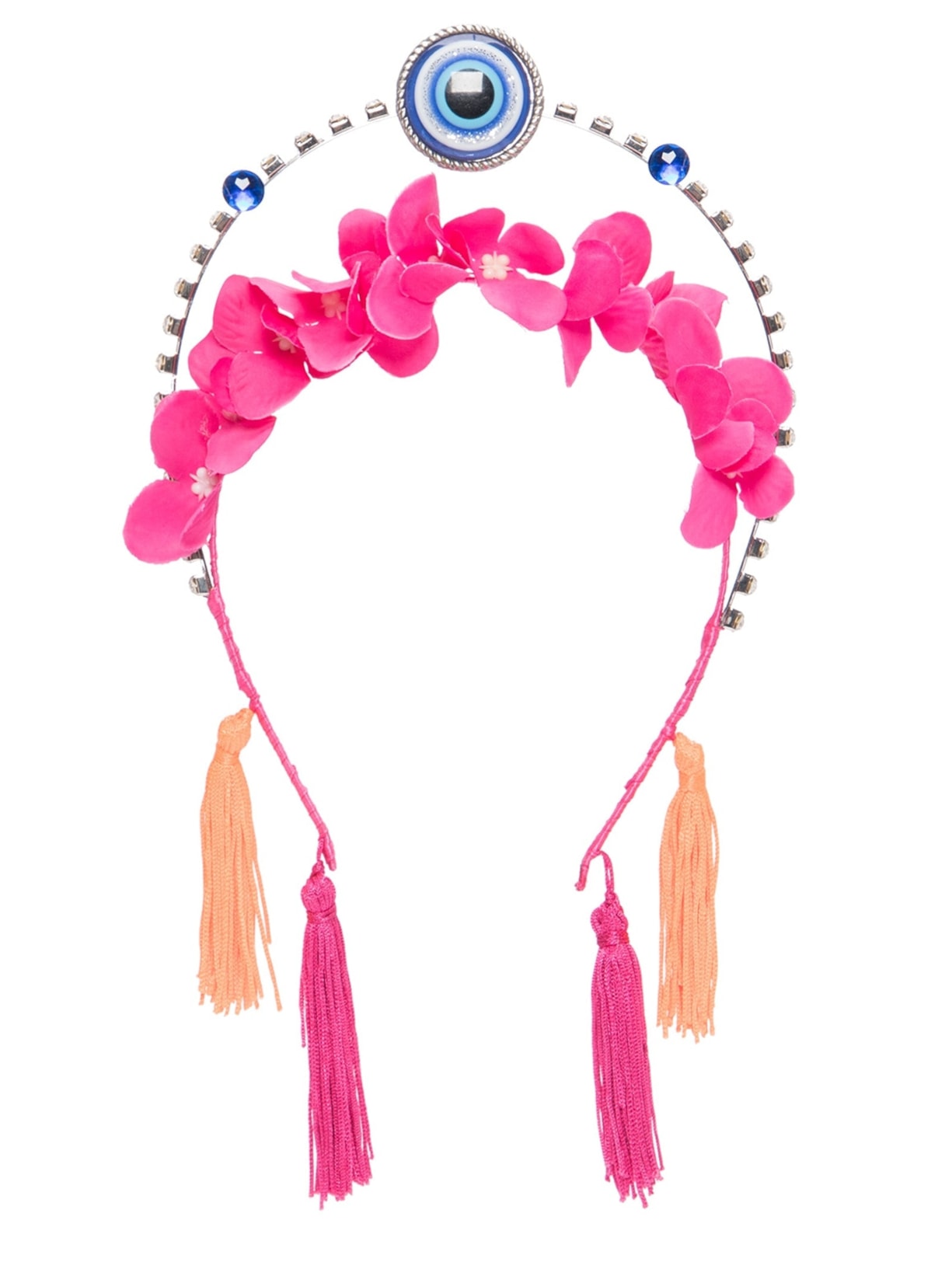 Tiara Carnaval Olho Grego e Tassel Rosa Market 33