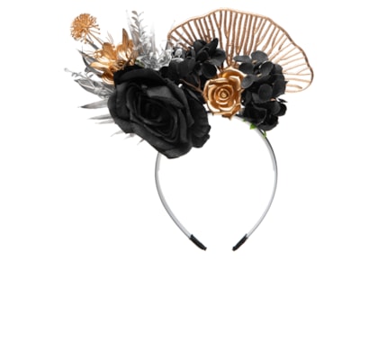 Tiara Feminina Canaval Flores - Preto