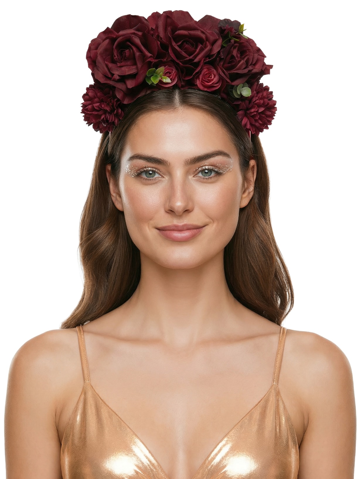 Tiara Feminina Carnaval Cravo e Rosa Vermelho Market 33