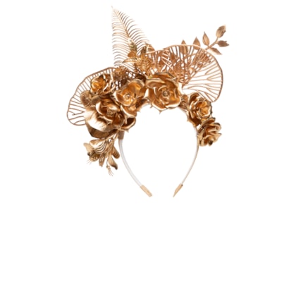 Tiara Feminina Carnaval Flores - Dourado